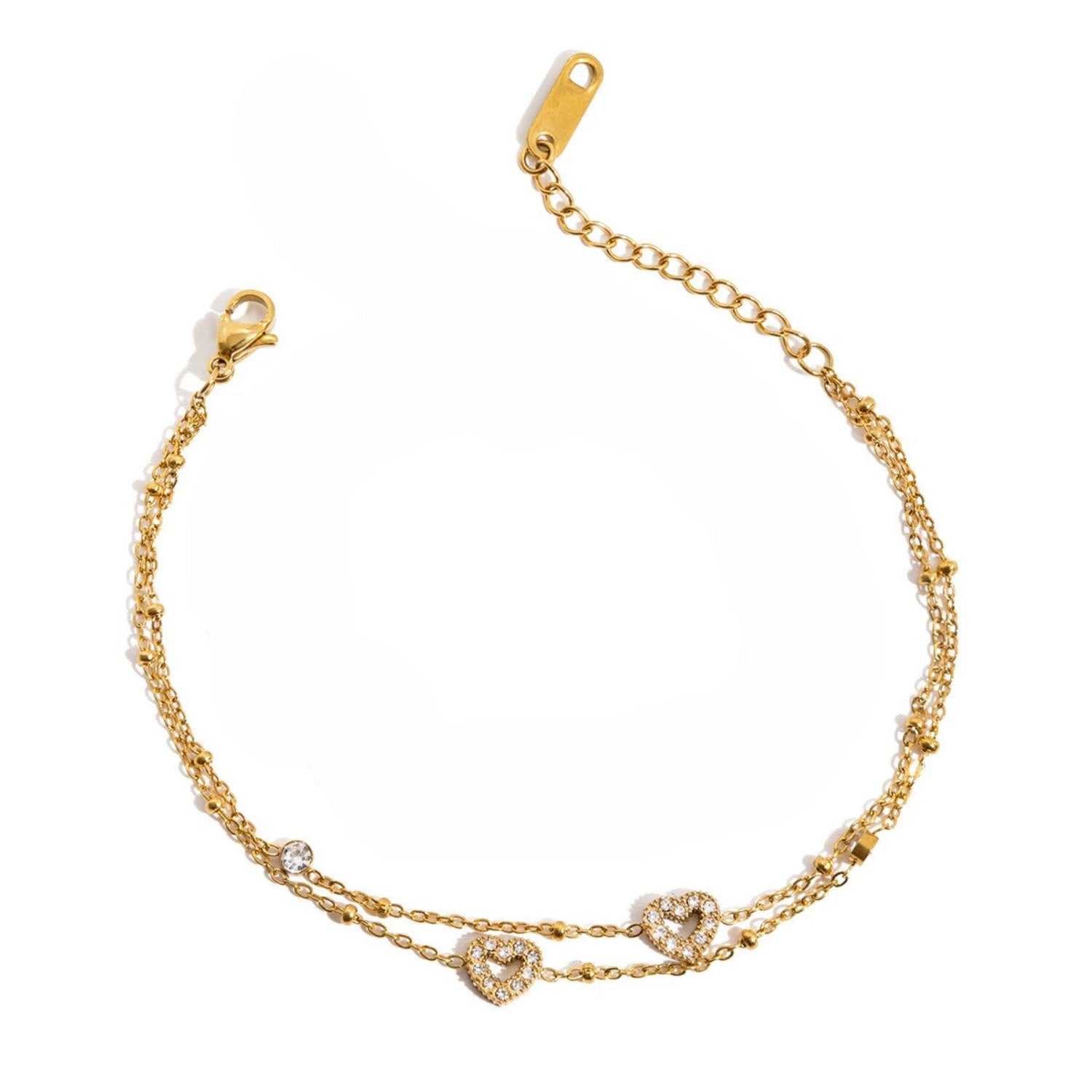 Just Lil Things Heart Crystal Chain Bracelet JLTB0971