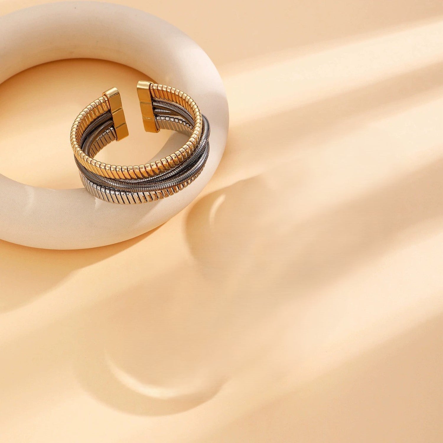 Just Lil Things Dual-Tone Metallic Coil Bracelet JLTB0976