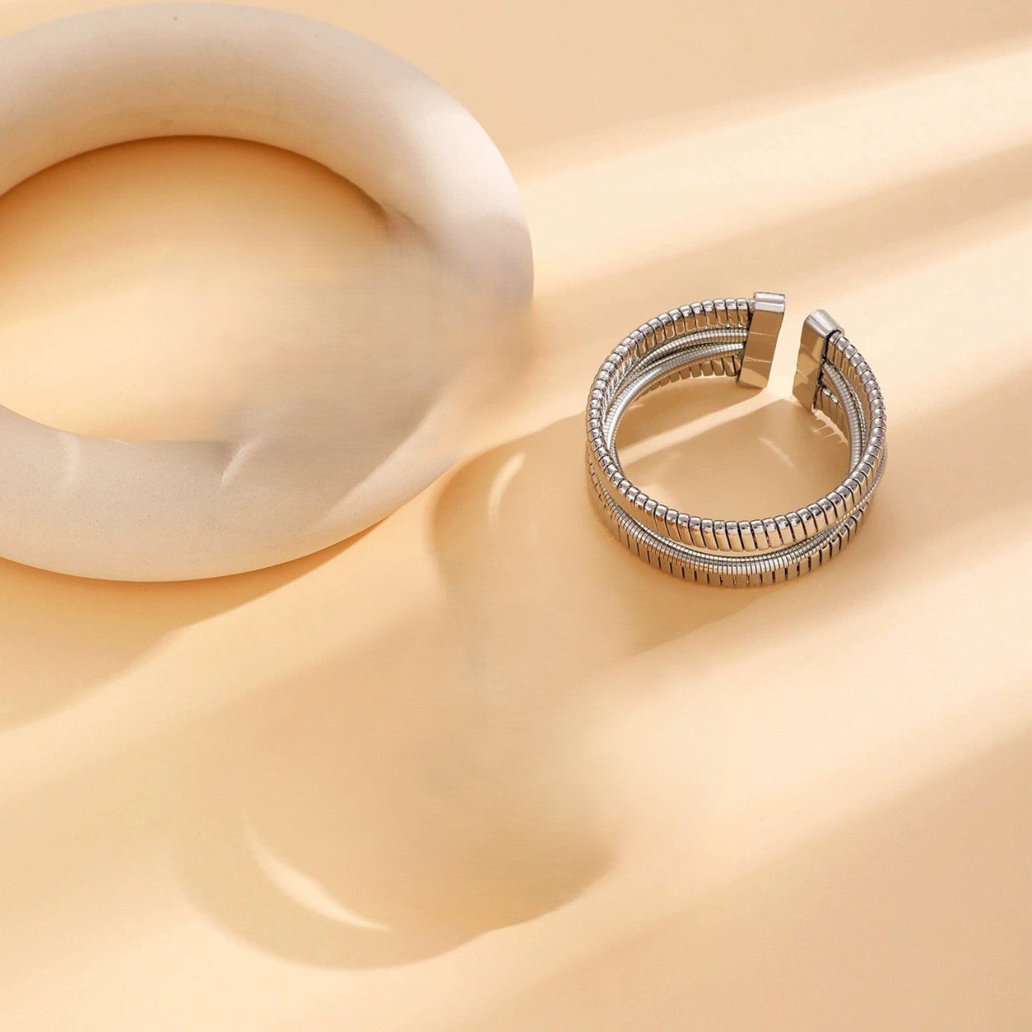 Just Lil Things Bold Metallic Coil Cuff Bracelet JLTB0977