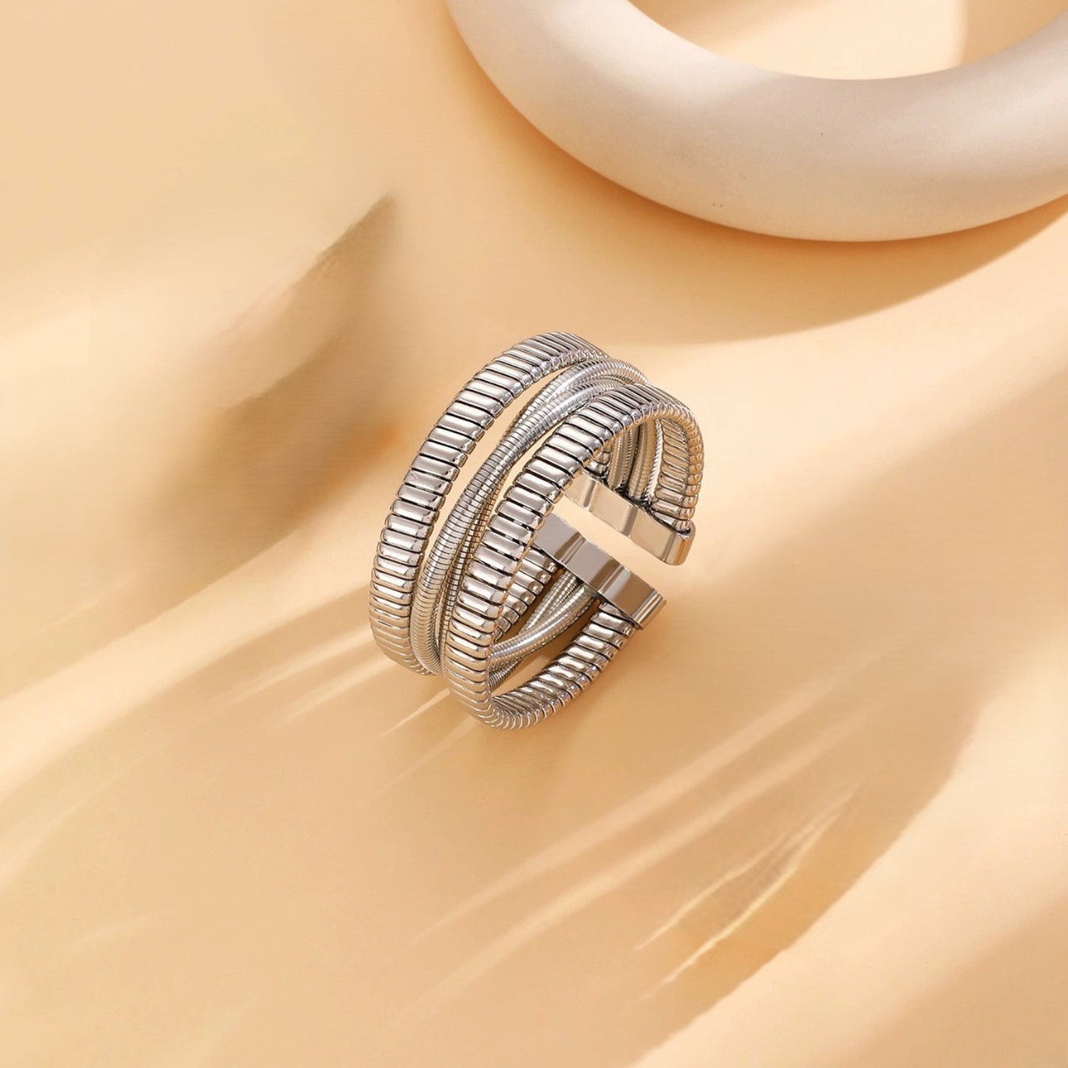 Just Lil Things Bold Metallic Coil Cuff Bracelet JLTB0977