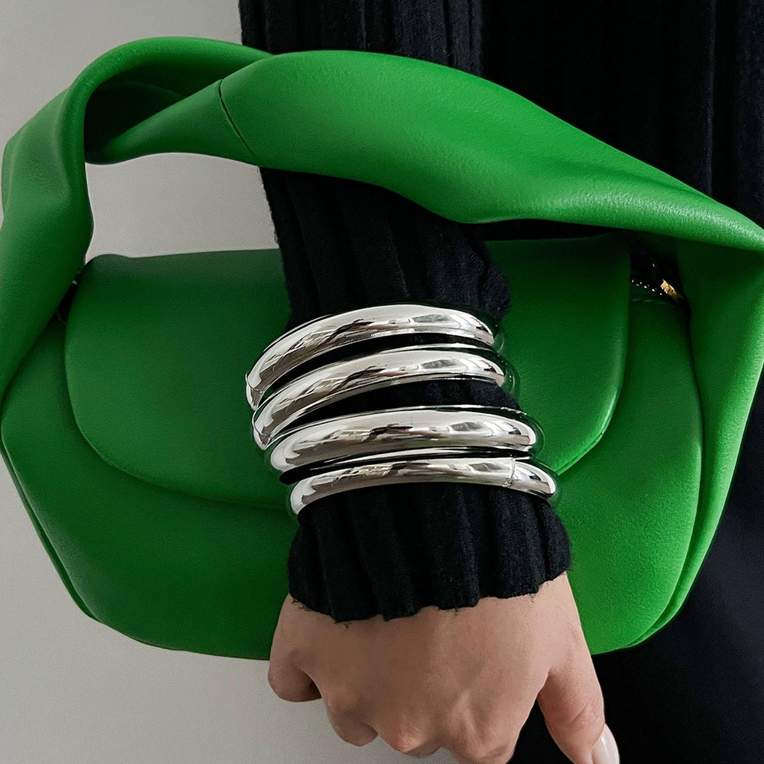 Silver Bracelet bangle stack (Pack of 4) JLTB0984