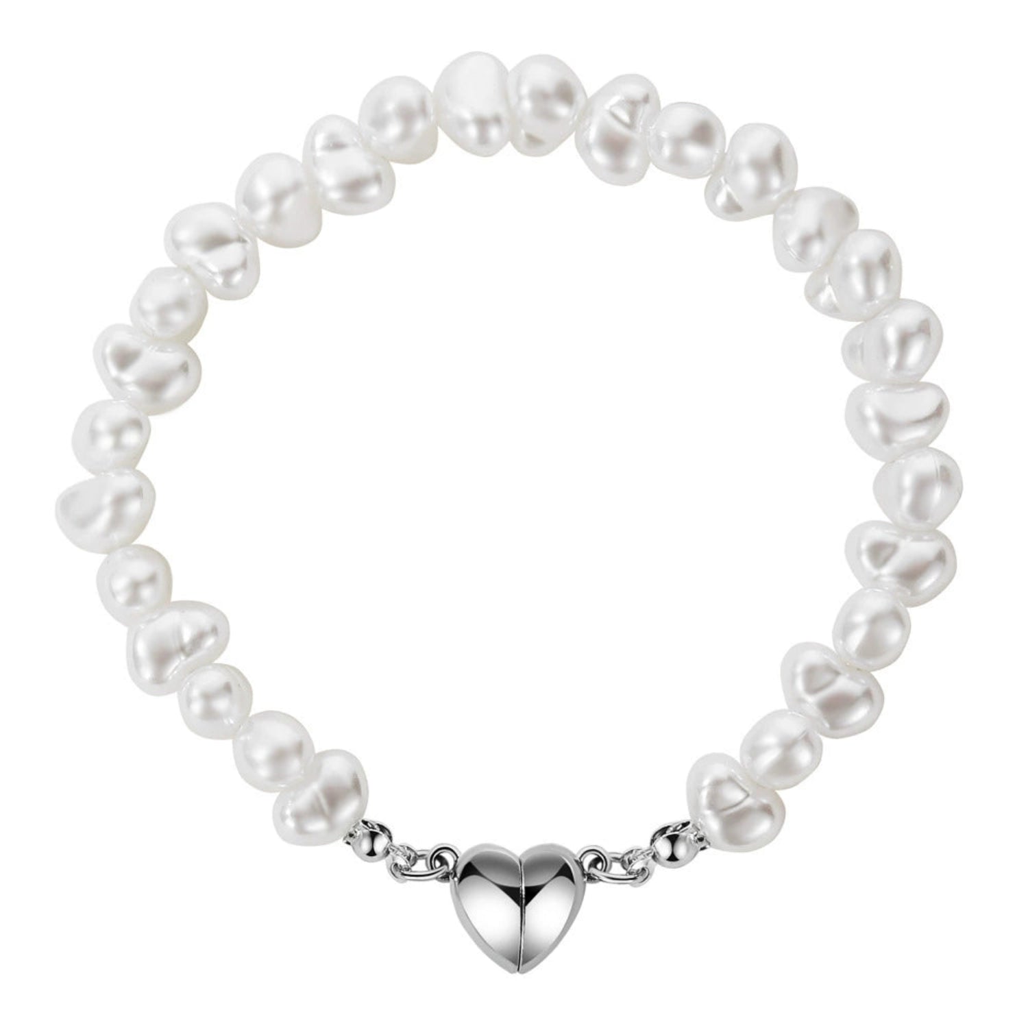 Baroque Pearl Magnetic Heart Bracelet JLTB1005