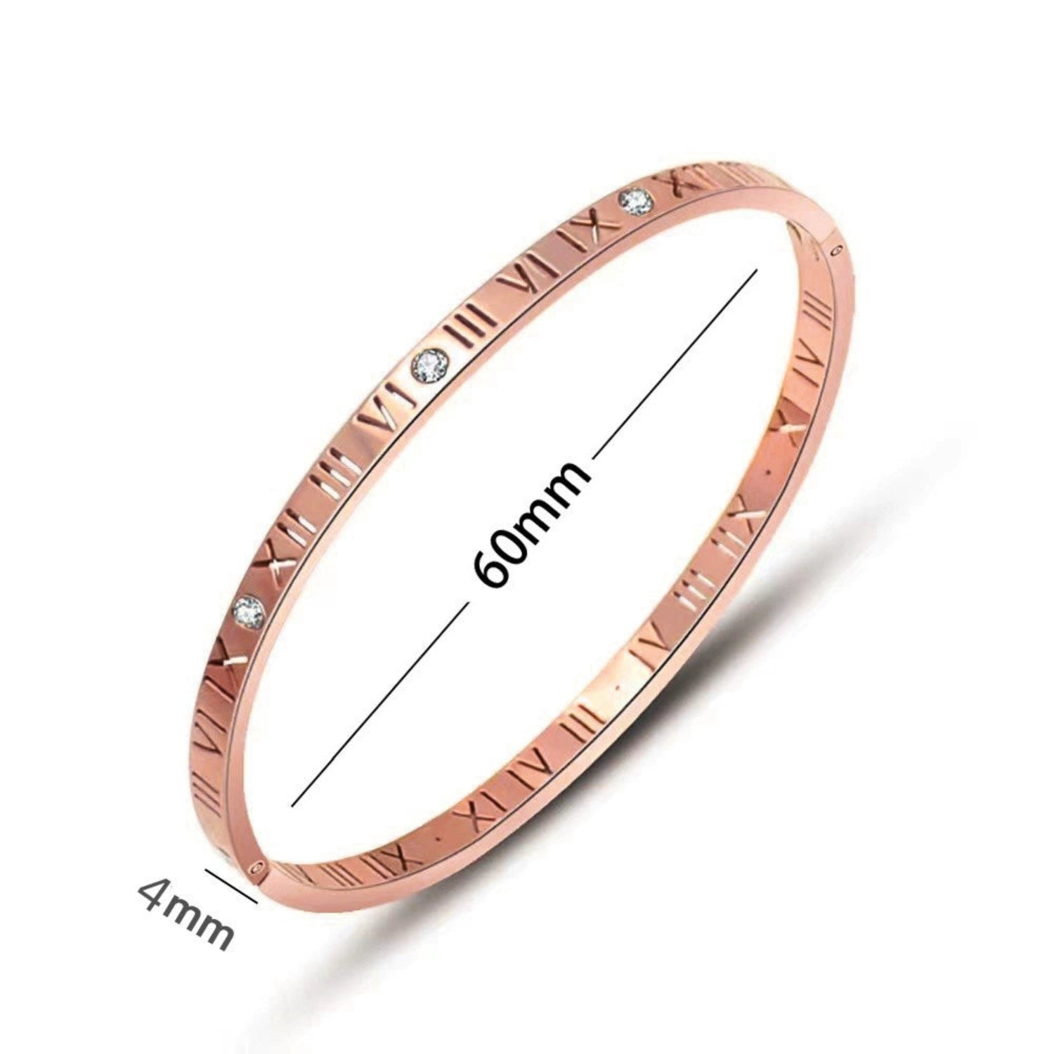 Roman Numerals Engraved Bangle Bracelet JLTB1007