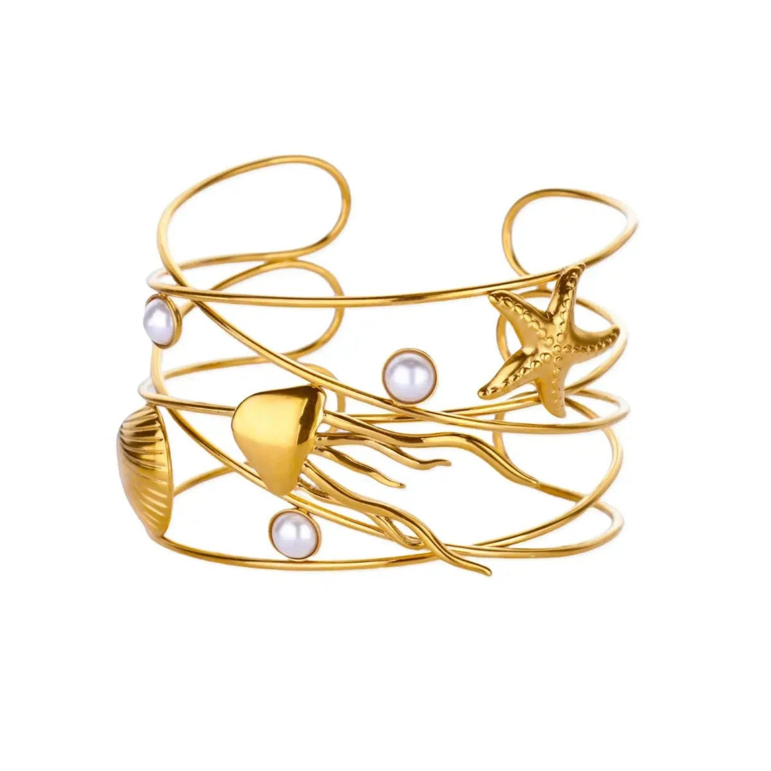Golden Sea Life Pearl Cuff JLTB1024