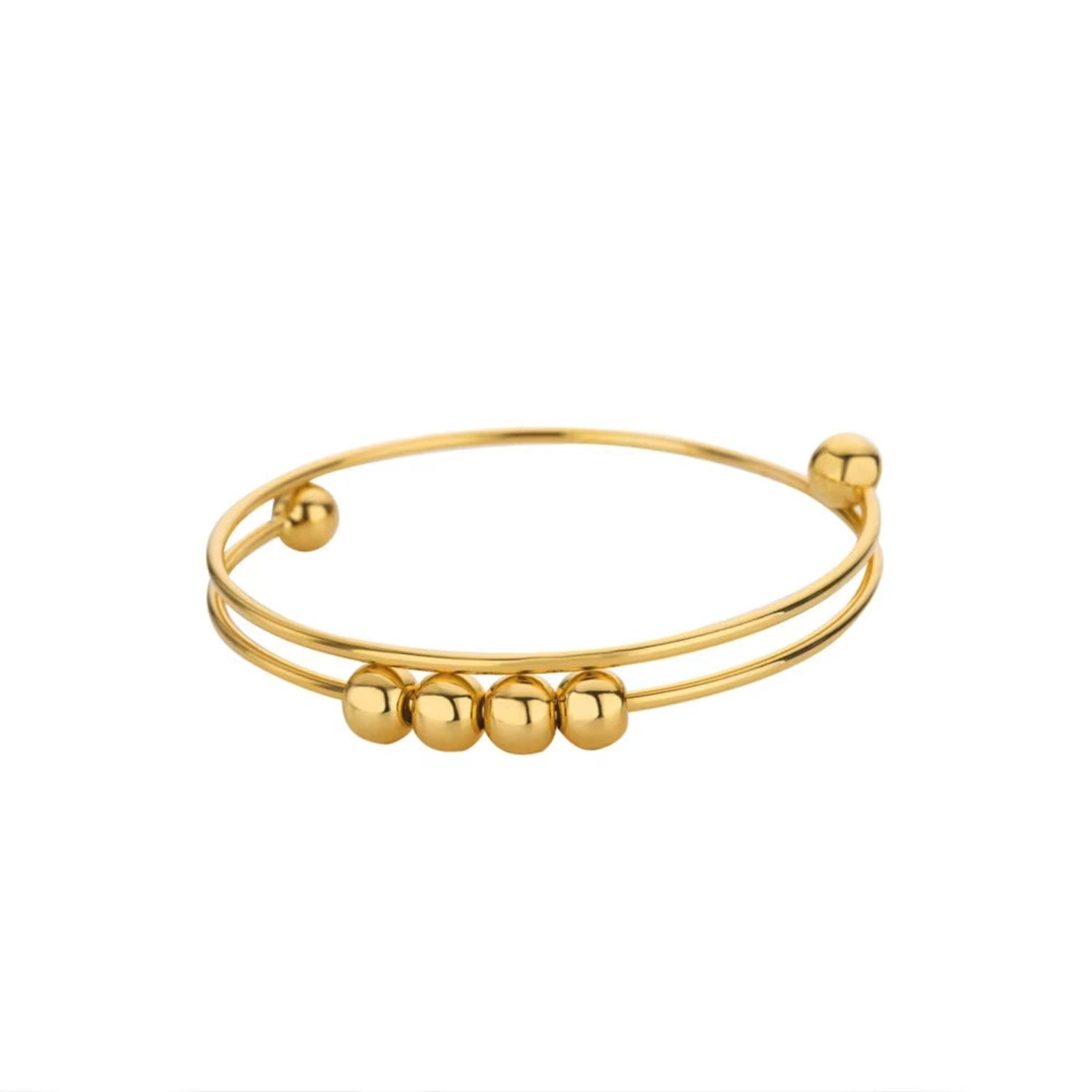 Minimalist Gold Bead Coil Bracelet JLTB1025