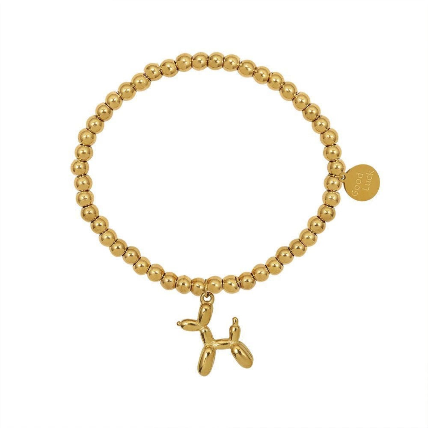 Golden Balloon Dog Bead Bracelet JLTB1028