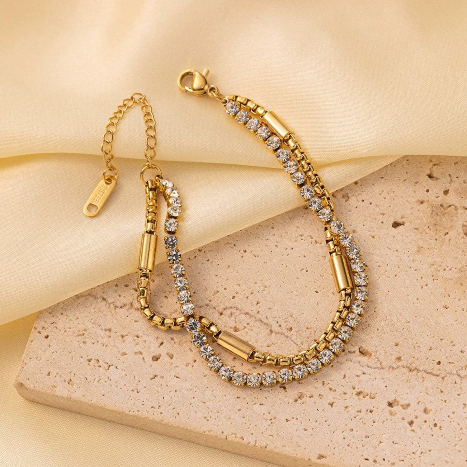 Silver Minimalist Knot Chain Bracelet JLTB1042