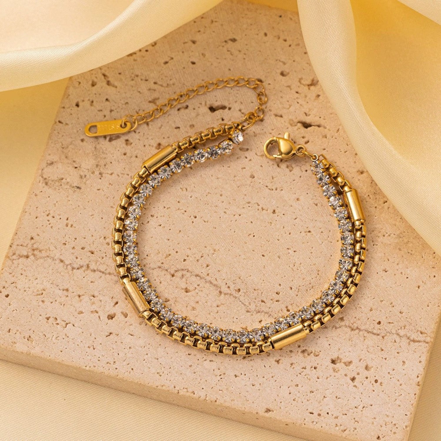 Silver Minimalist Knot Chain Bracelet JLTB1042