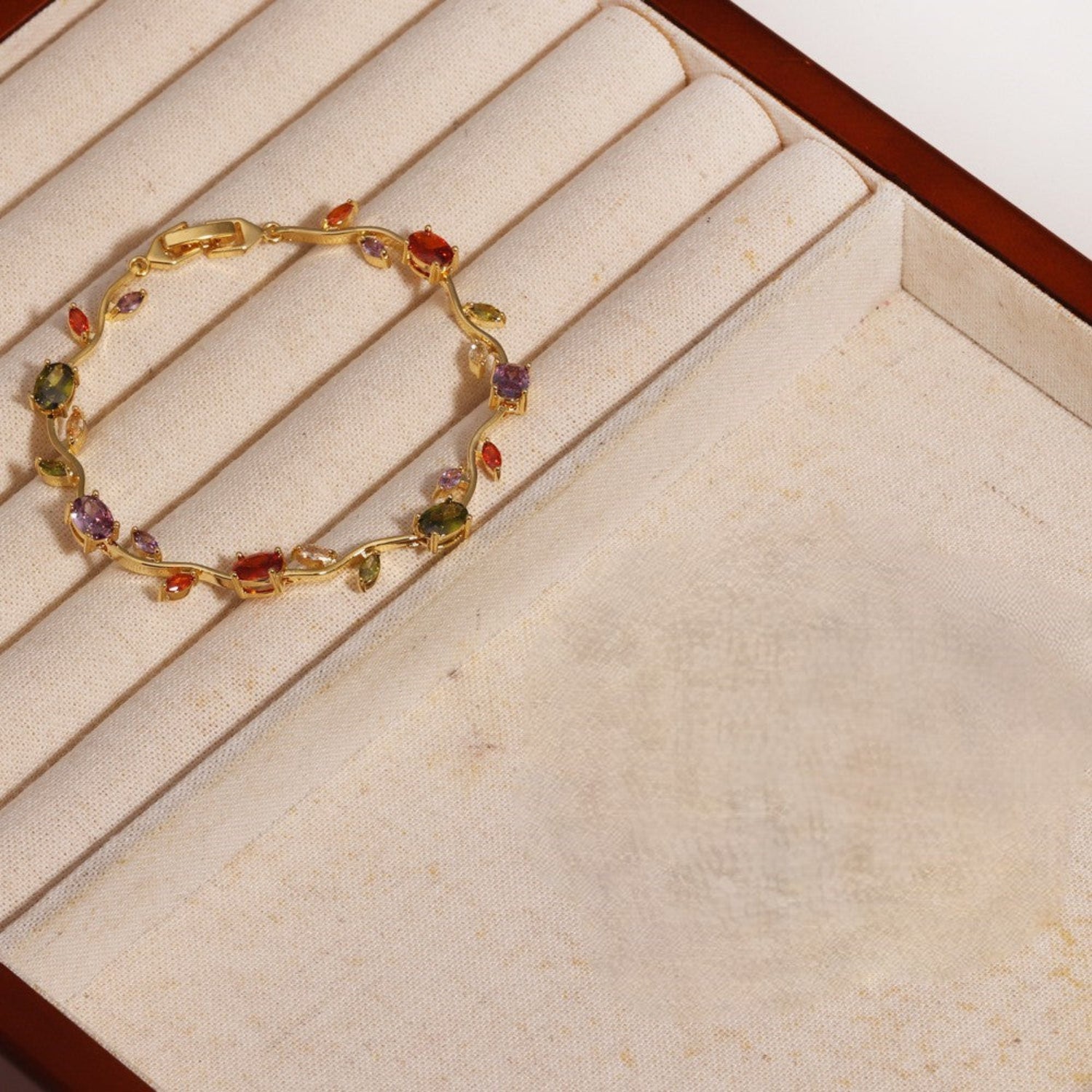 Gold Multicolor Crystal Vine Bracelet JLTB1053