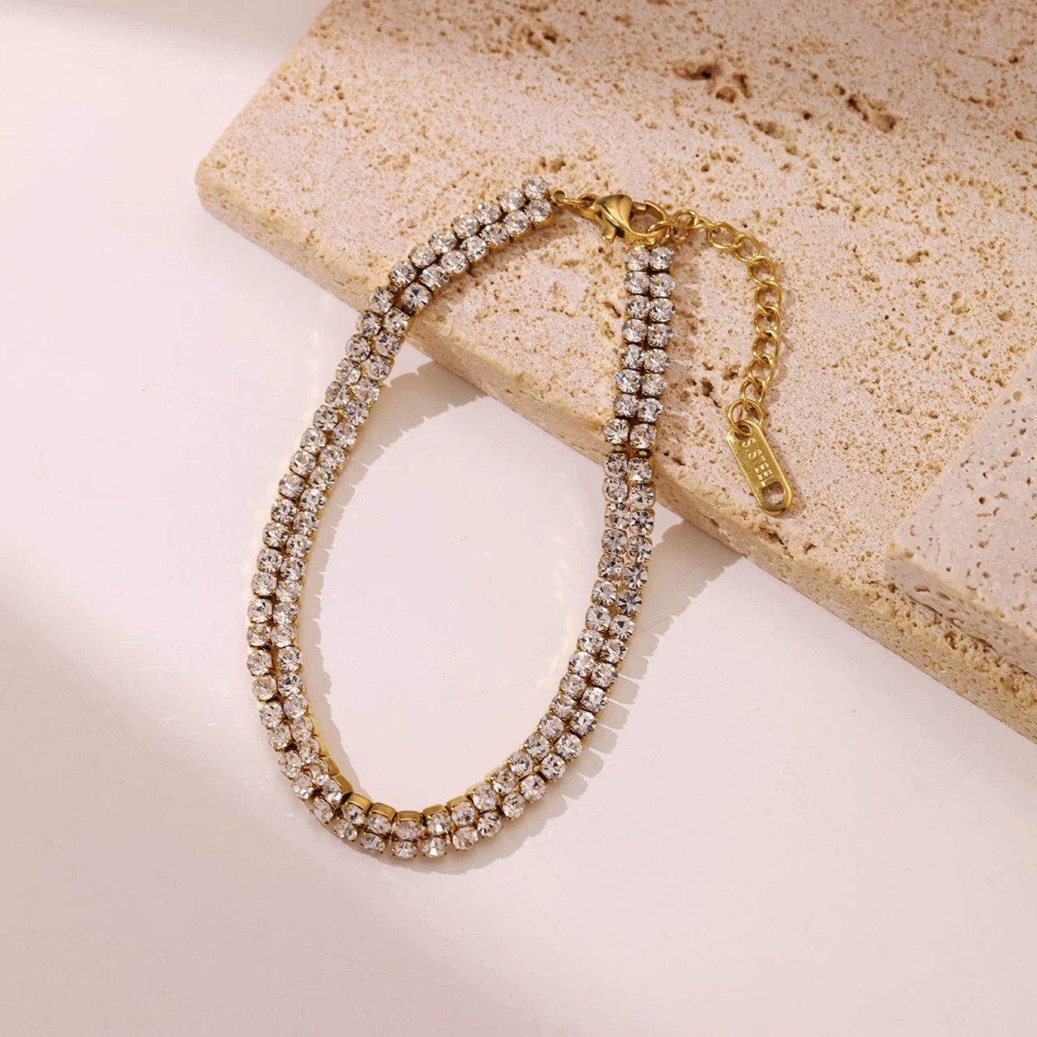 Gold Double Row Tennis Bracelet JLTB1055
