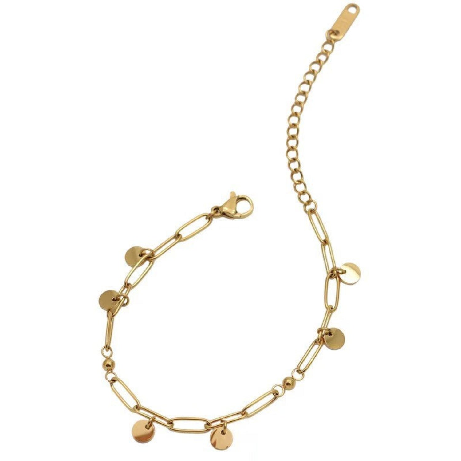 Gold Disc Charm Link Bracelet JLTB1060