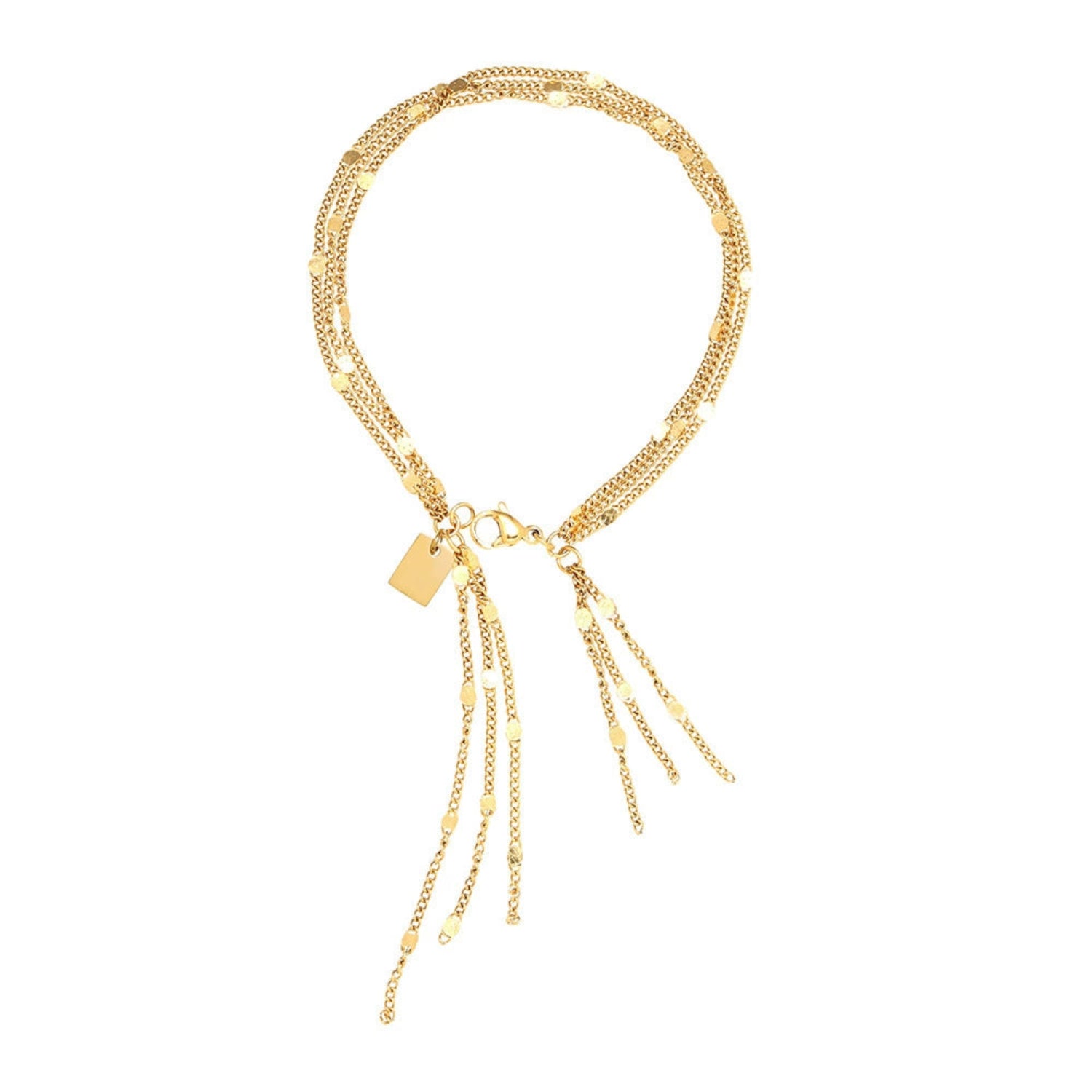 Gold Layered Sequined Chain Bracelet JLTB1063