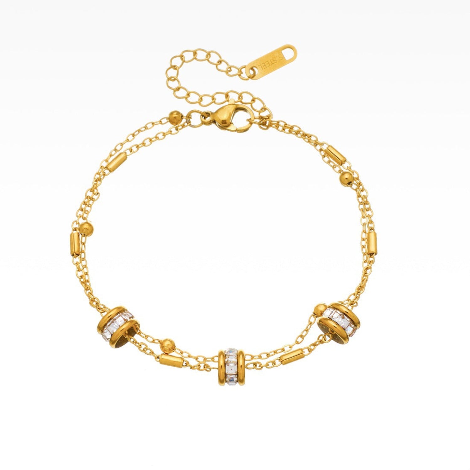 Gold Layered Crystal Bead Bracelet JLTB1072