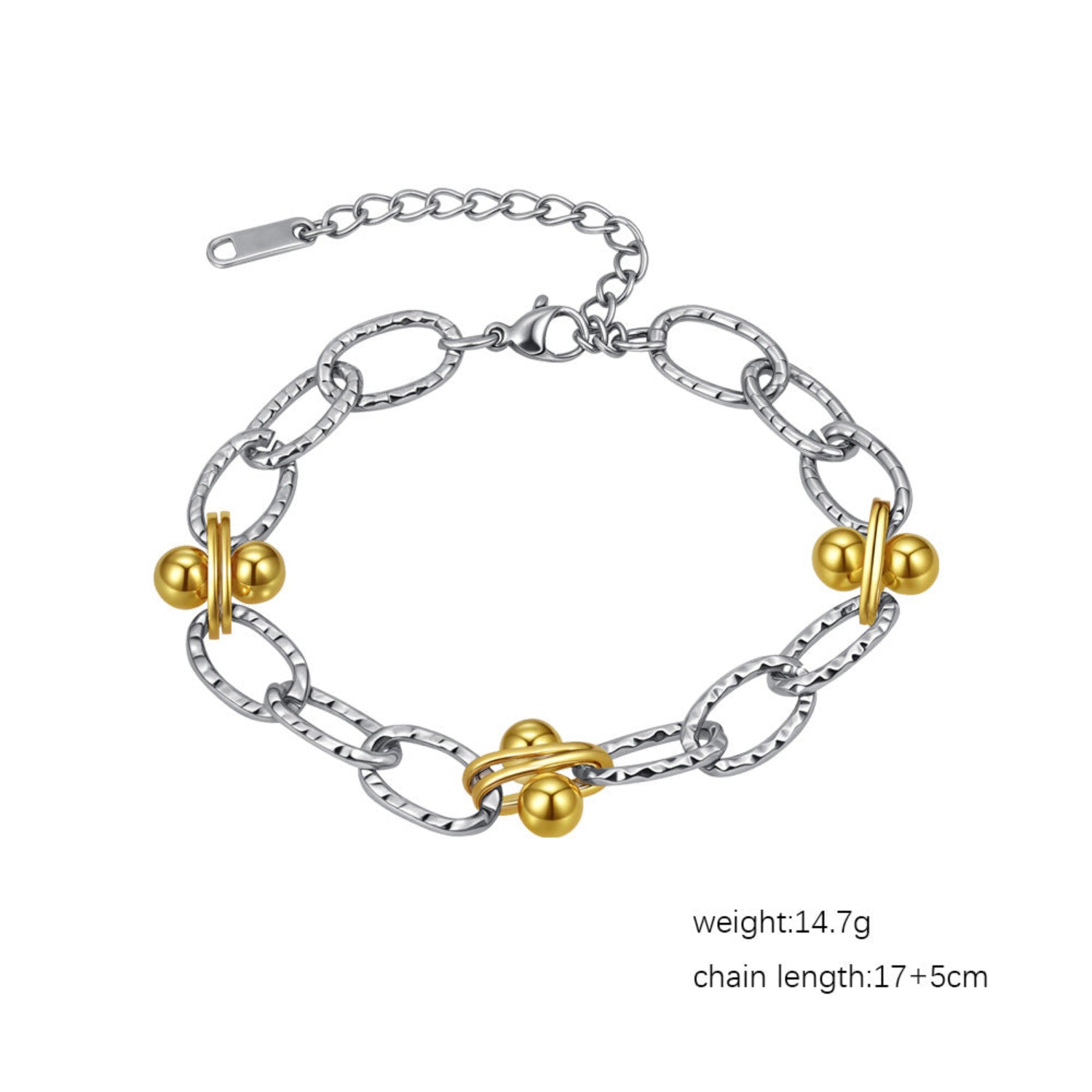 Silver Gold Two-Tone Link Bracelet JLTB1073