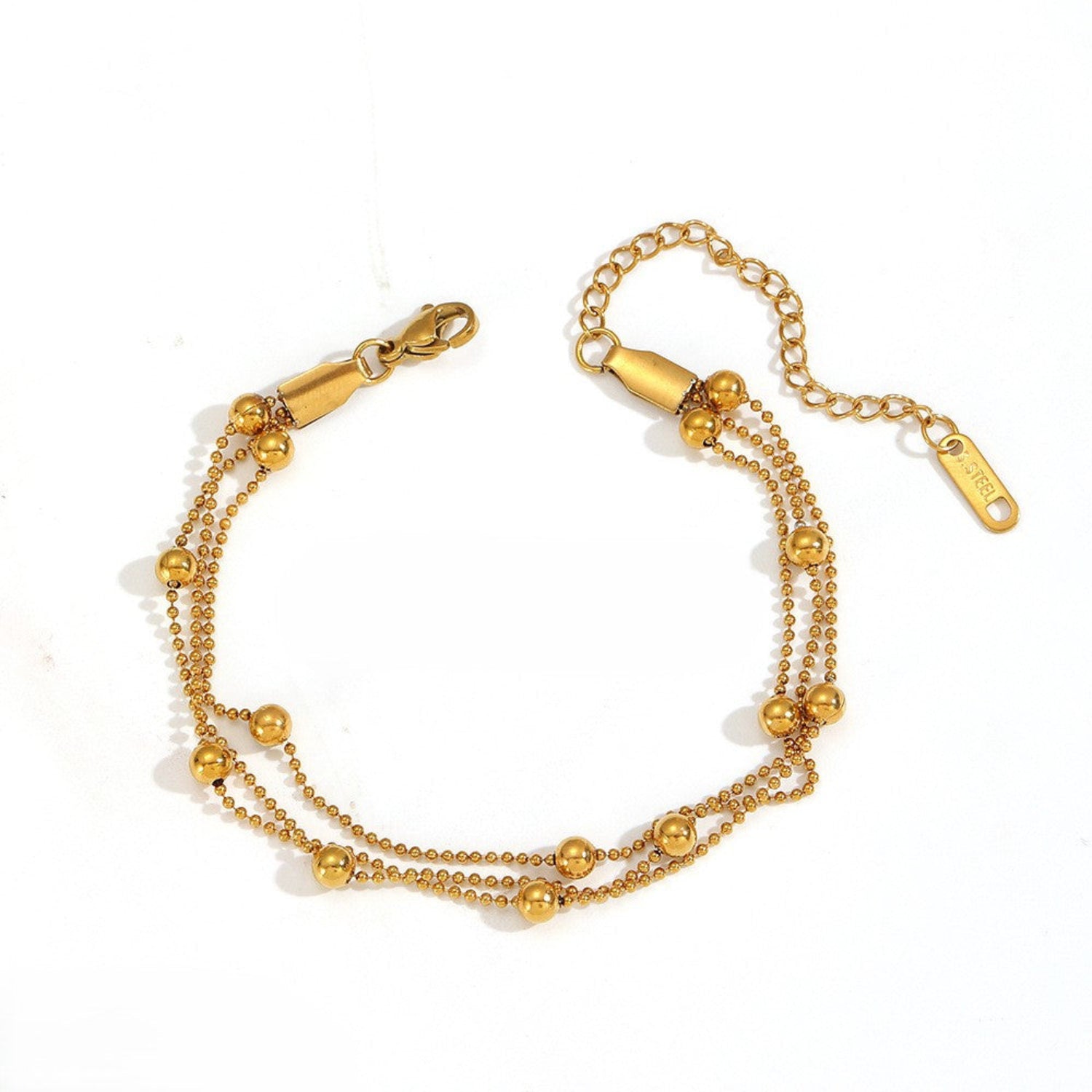Gold Triple Strand Bead Bracelet JLTB1085