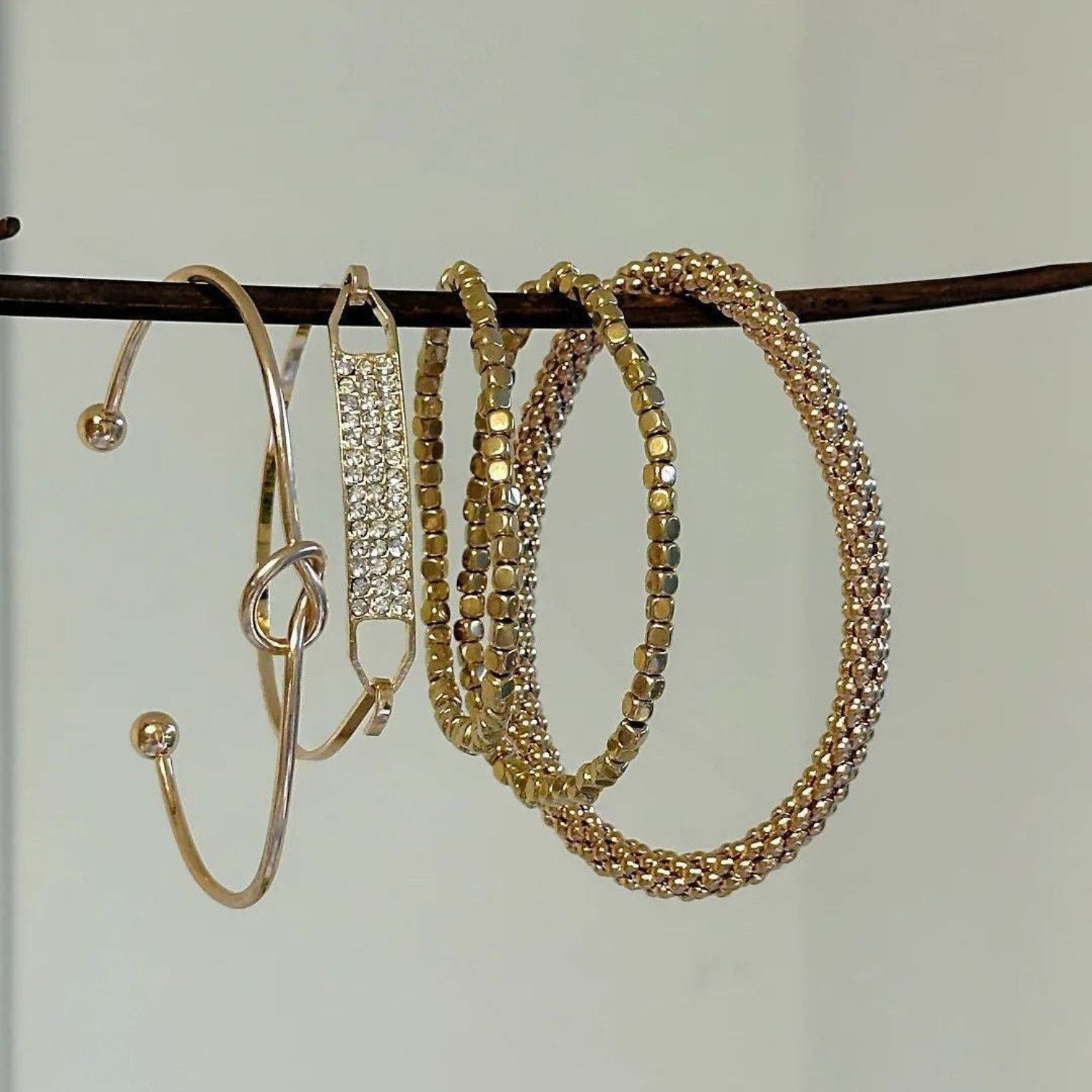 Elegant Gold Mixed Bracelet Stack JLTB1108