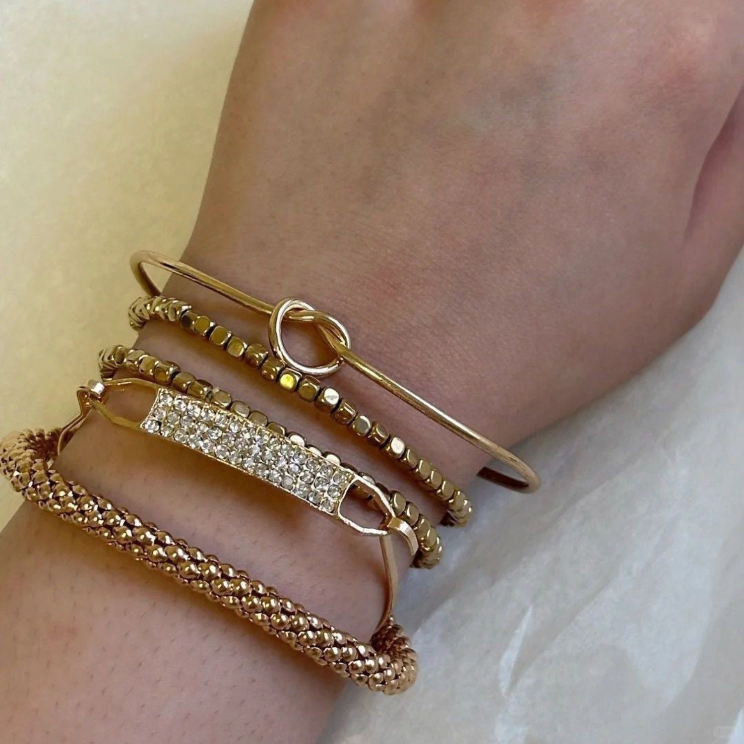Elegant Gold Mixed Bracelet Stack JLTB1108