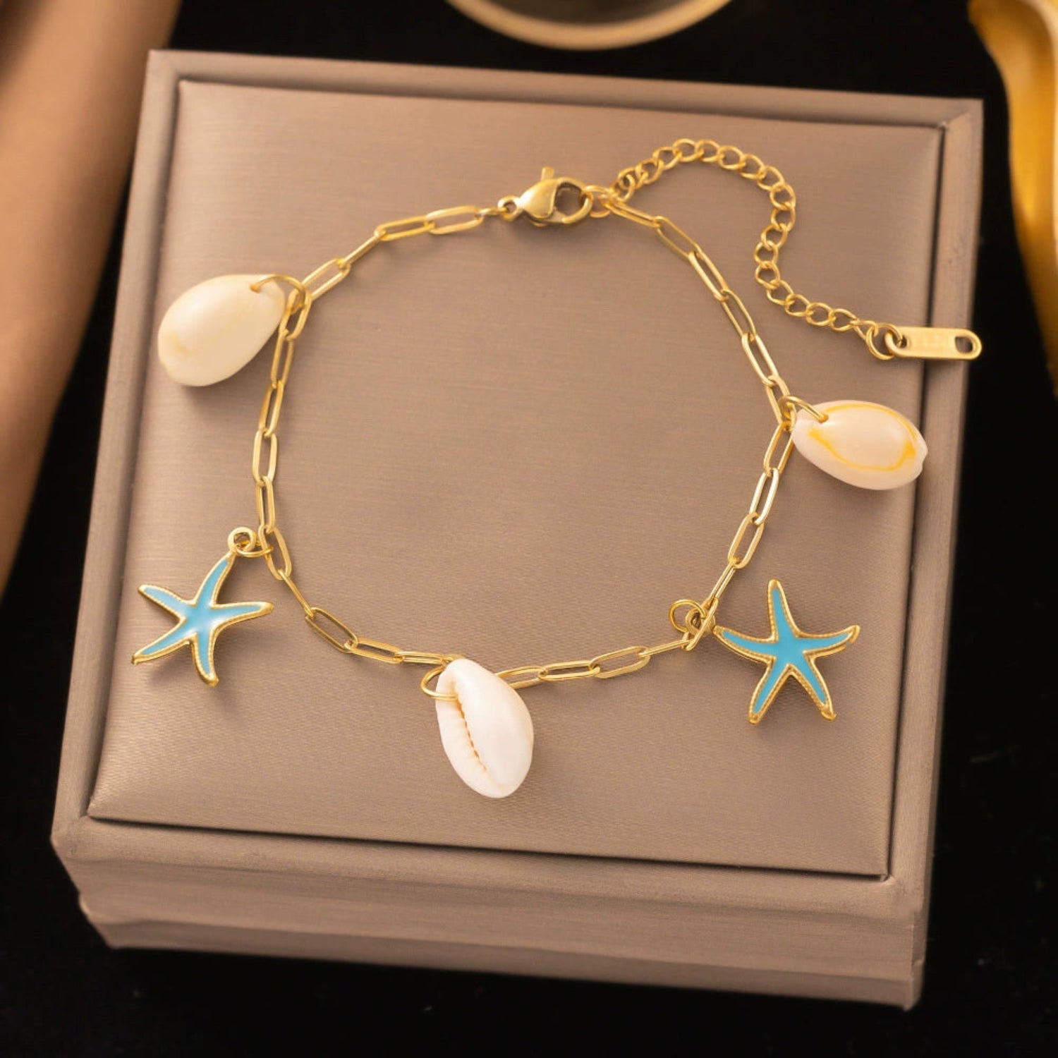 Gold Ocean Charm Link Bracelet JLTB1109