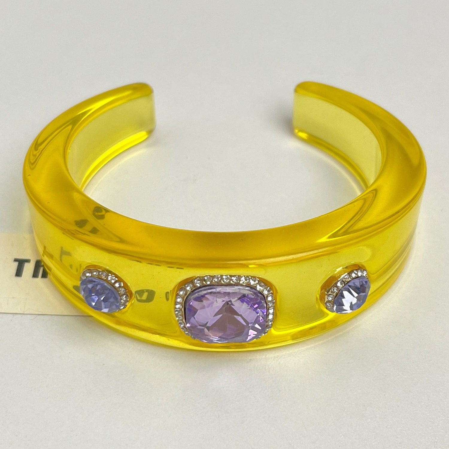 Sunshine Yellow Lavender Crystal Cuff Bracelet JLTB1119