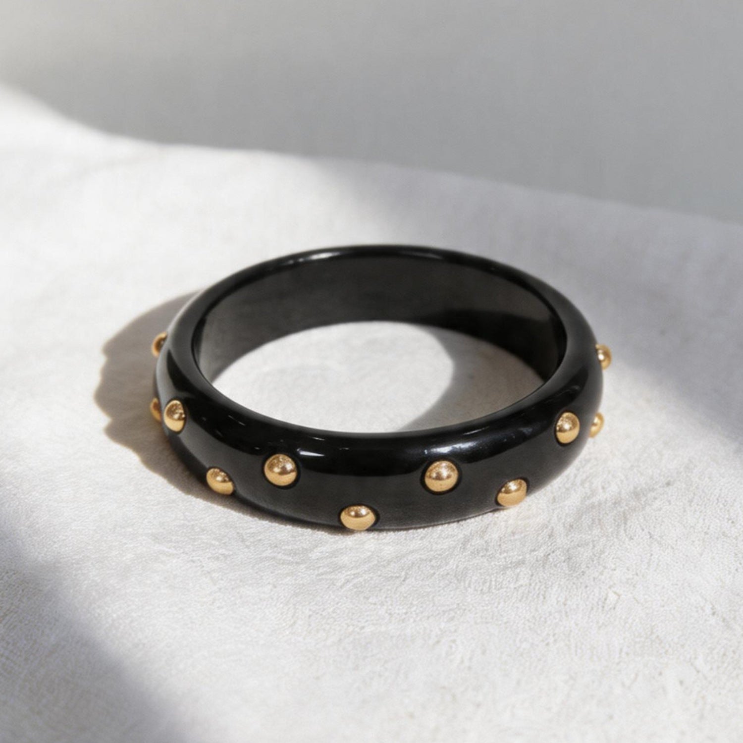 Chic Gold Black Studded Bracelet Set JLTB1125