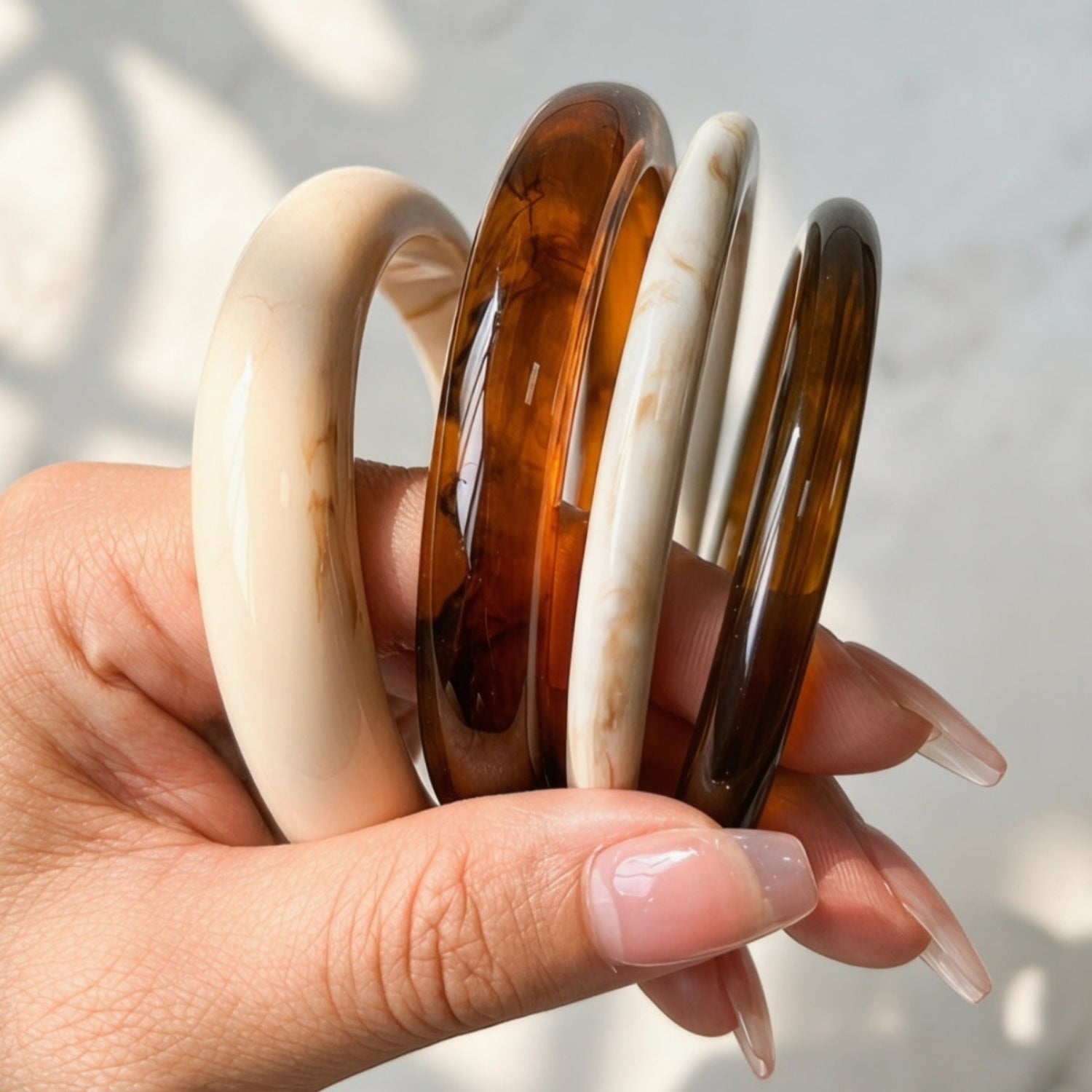 Classic Ivory & Tortoise Resin Bangle Set JLTB1126