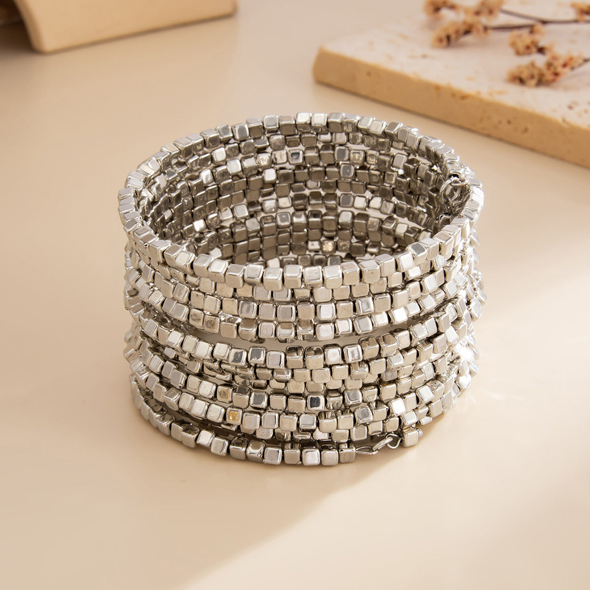 Elegant Silver Stack Bracelet JLTB1140
