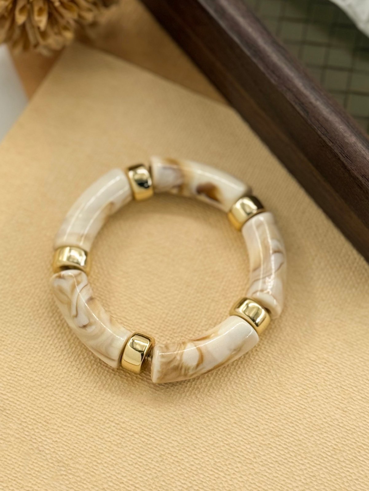 Modern Marble Resin Stretch Bangle JLTB1157