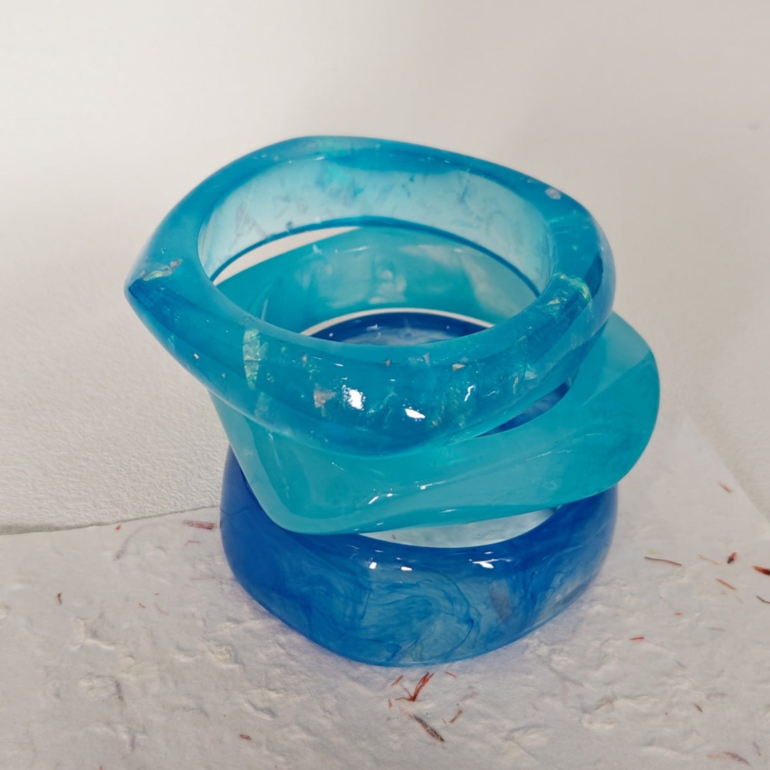 Blue Resin Bangle Bracelets JLTB1159