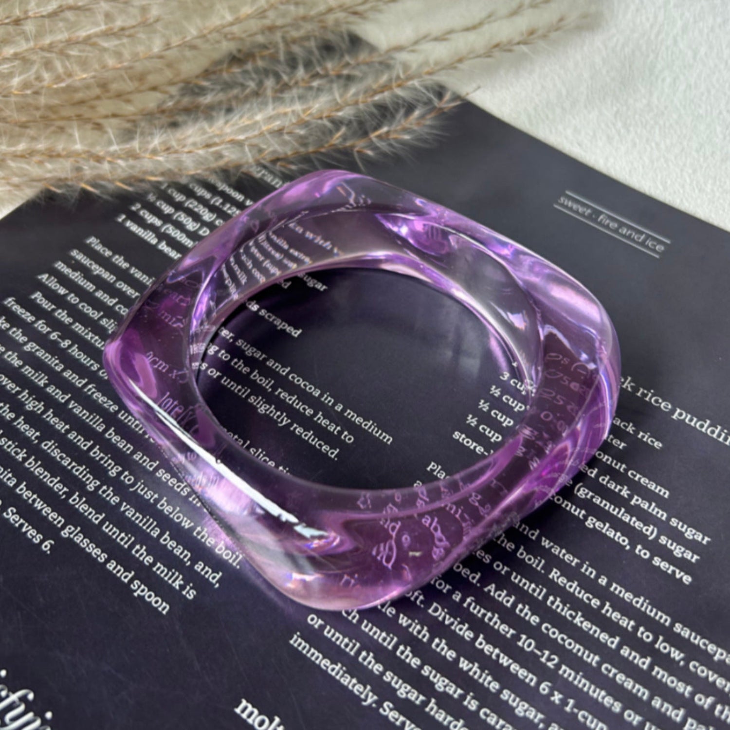 Purple Chunky Curved Bangle Set Of 3 JLTB1174