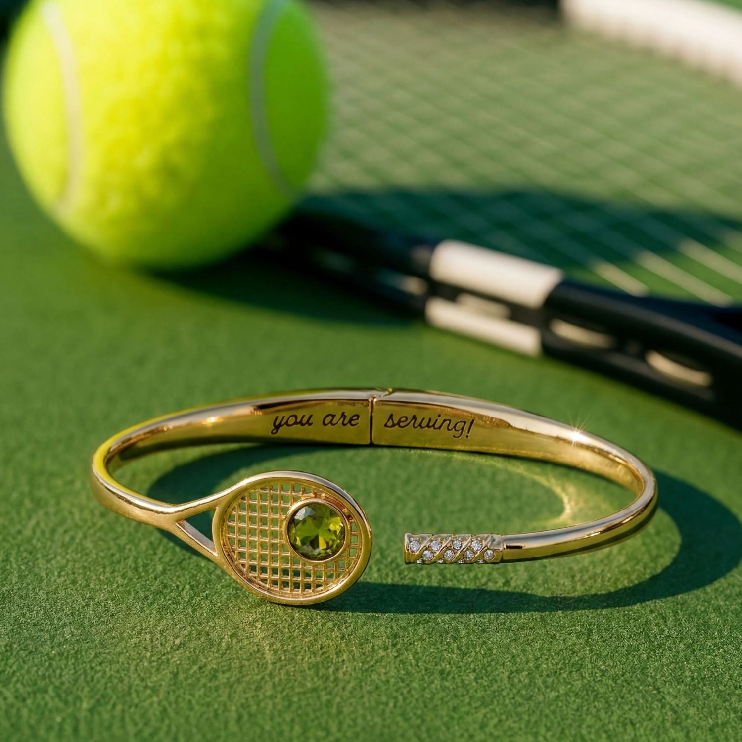 Gold Tennis Sporty Crystal Bangle JLTB1175