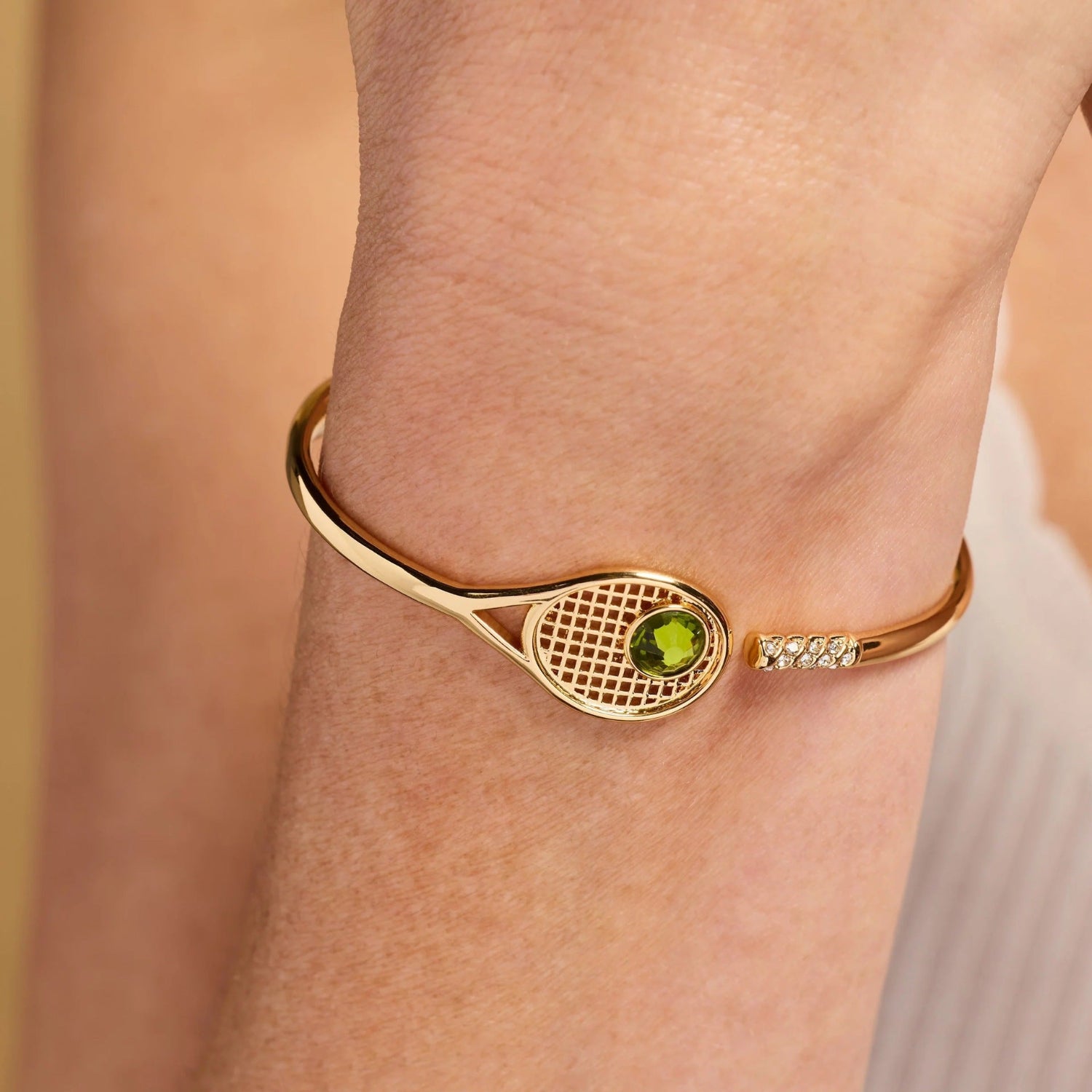 Gold Tennis Sporty Crystal Bangle JLTB1175