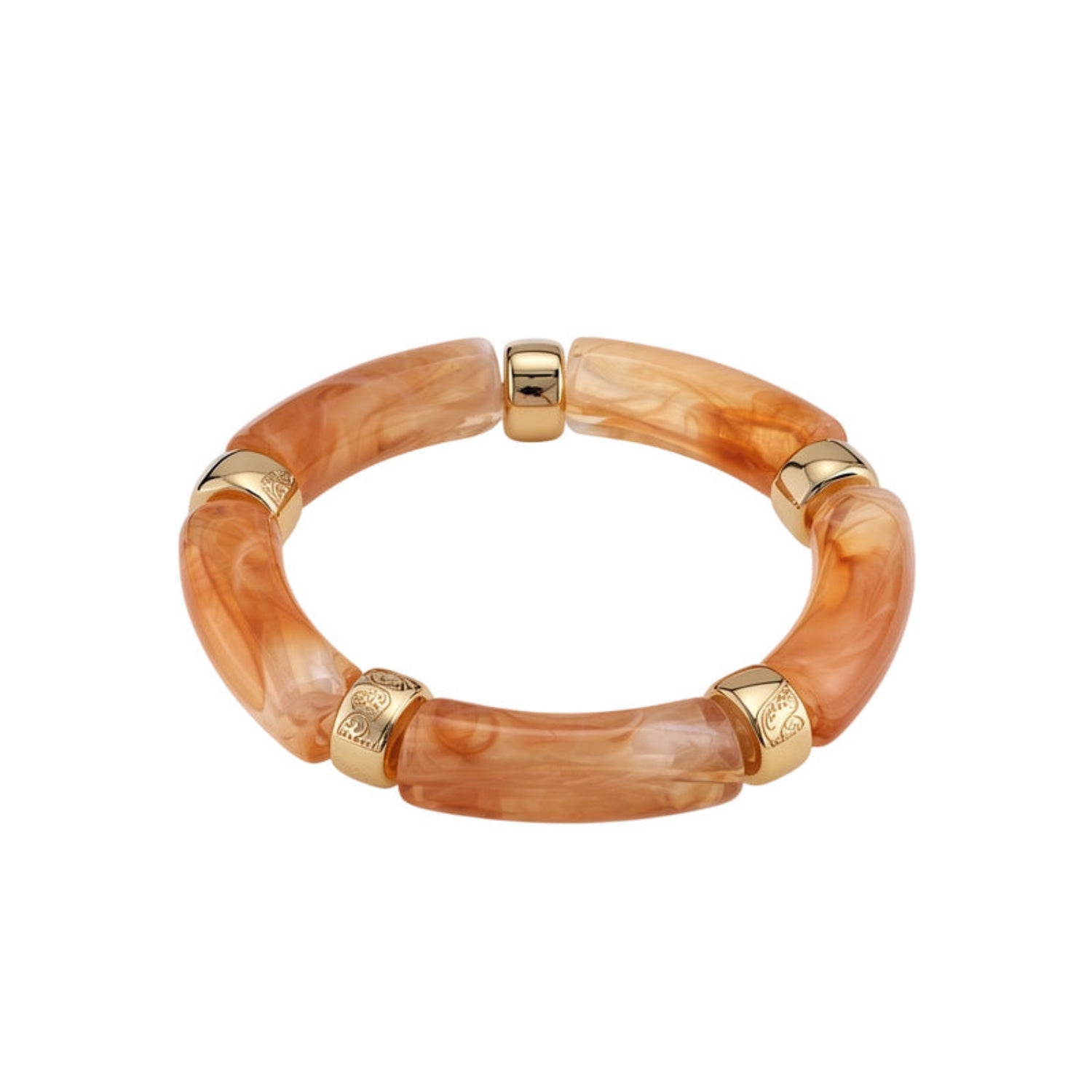 Gold Amber Oval Bracelet Set Of 3 JLTB1190