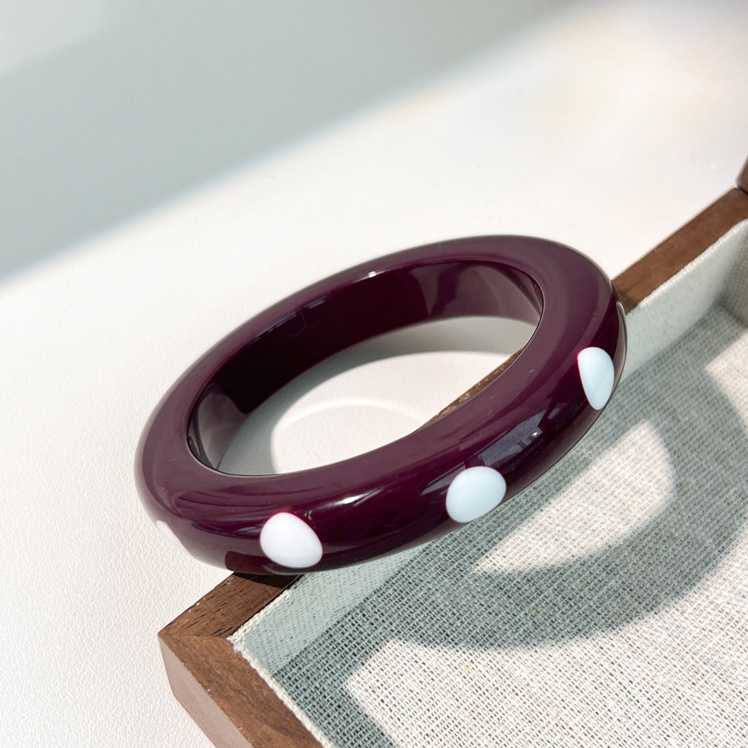 Purple Polka Round Retro Bangle JLTB1193