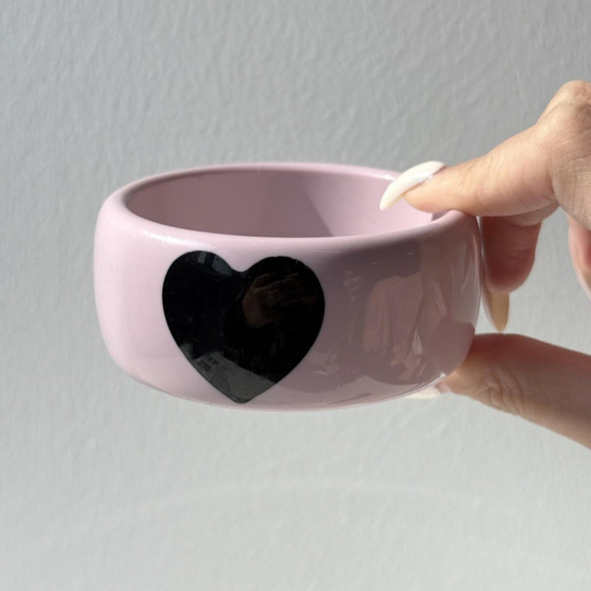 Pink Heart Chunky Retro Bangle JLTB1202