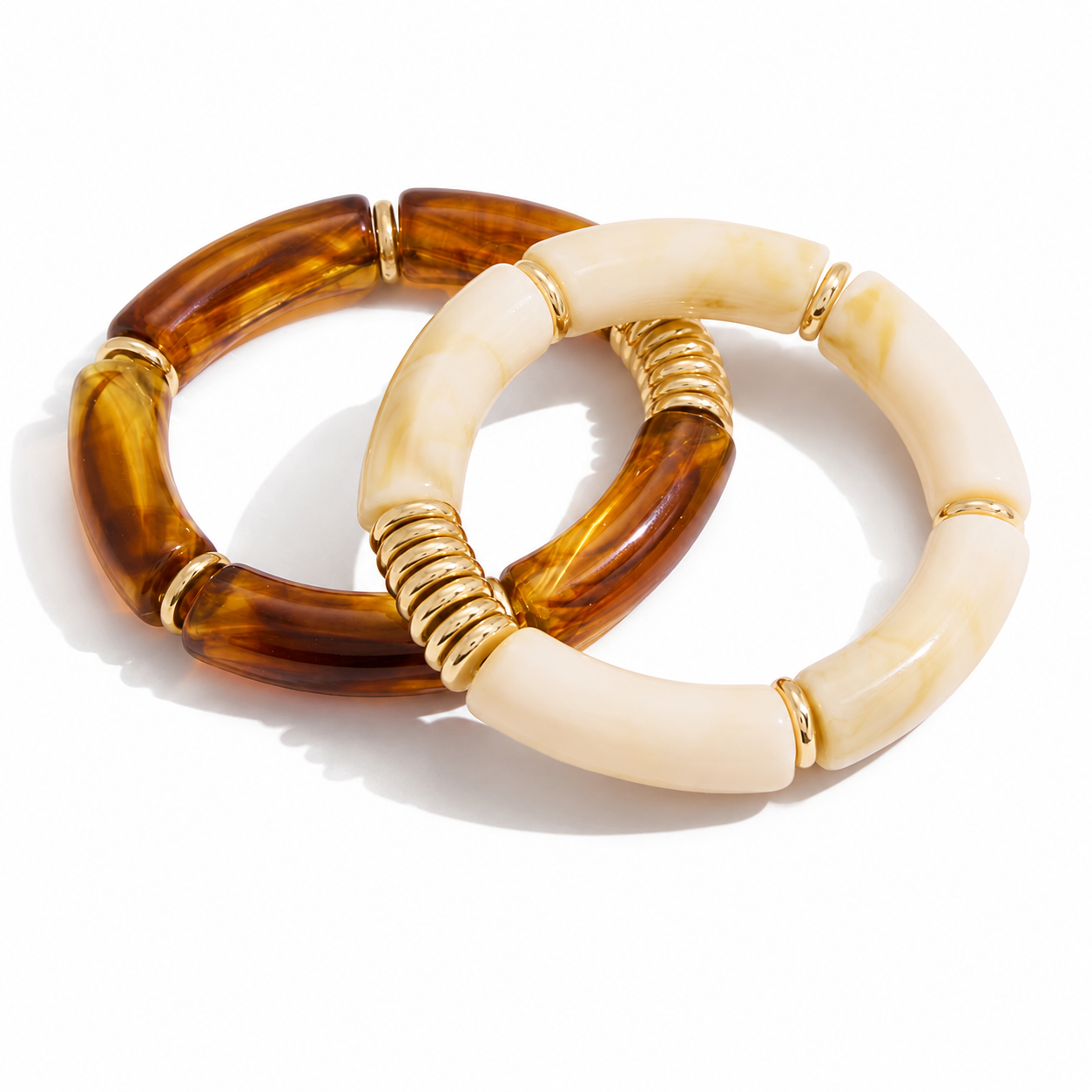 Modern Brown Ivory Chunky Bangles JLTB1232