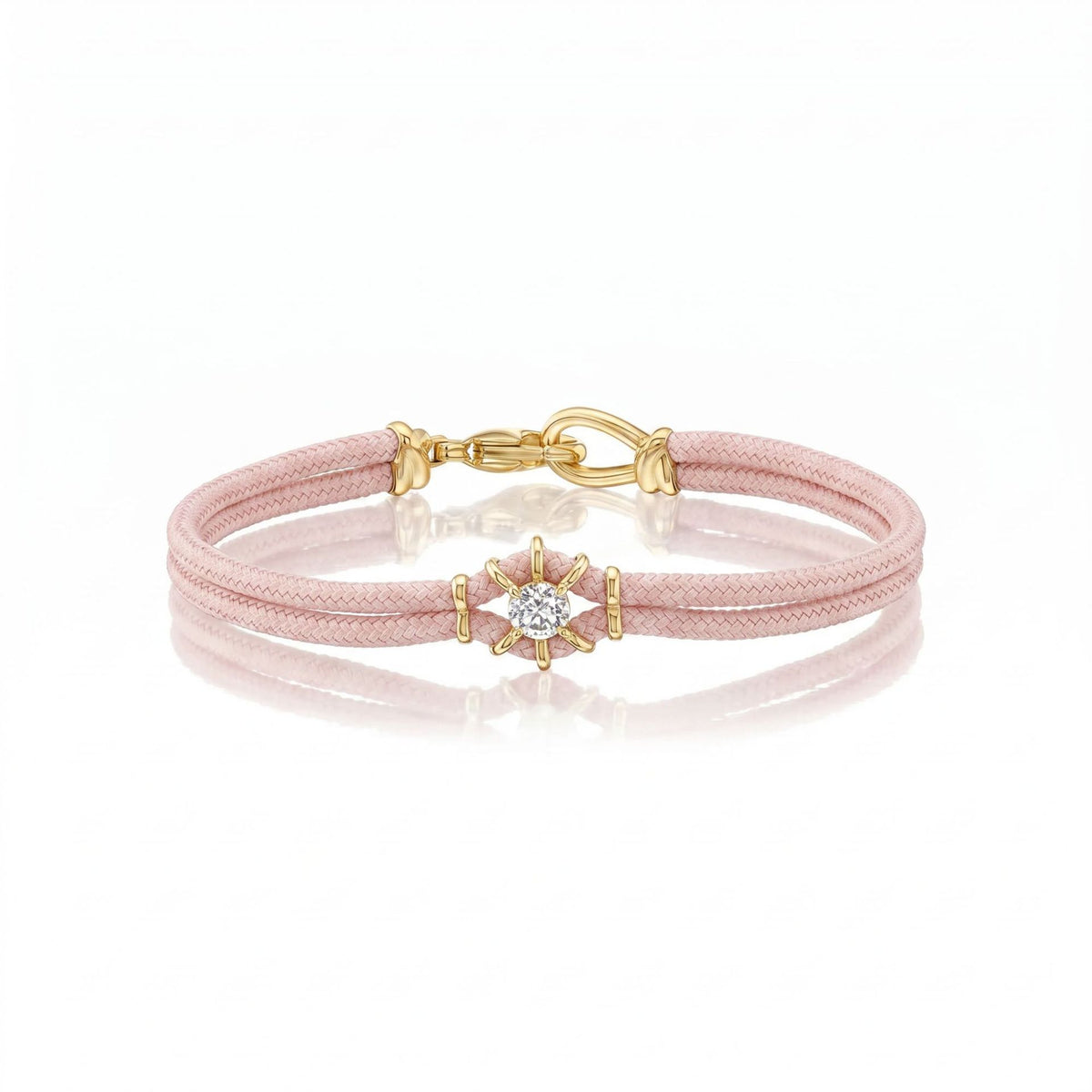 Pink Crystal Double-Cord Stack Bracelet JLTB1253