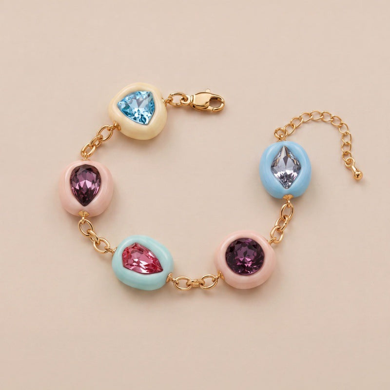 Multicolor Gemstone Charm Bracelet JLTB1265