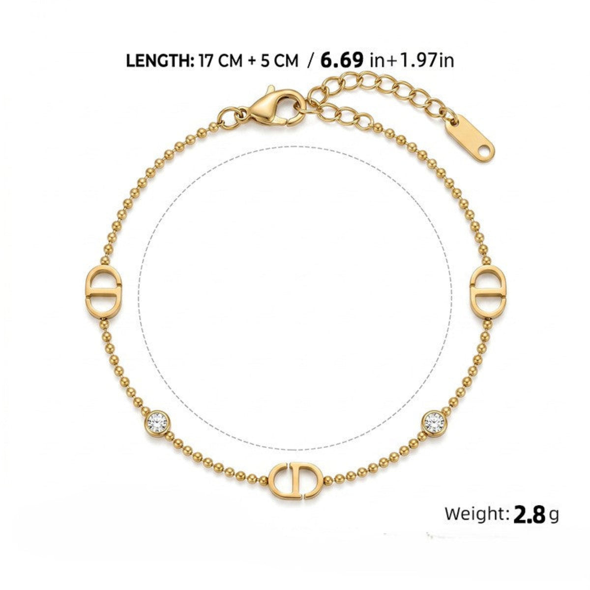 Gold Minimal Circle Link Bracelet JLTB1275