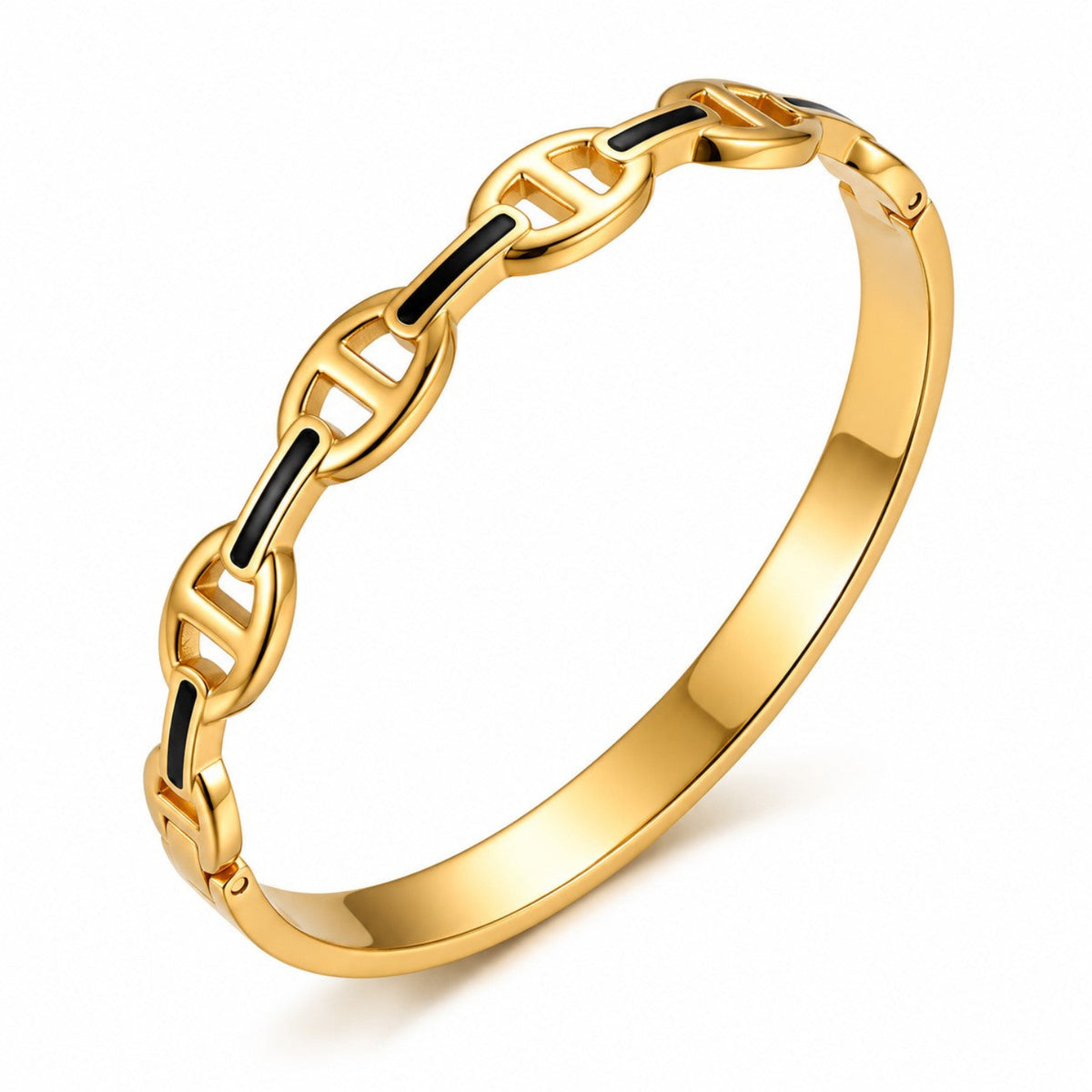 Gold Chunky Link Open Cuff Bracelet JLTB1277