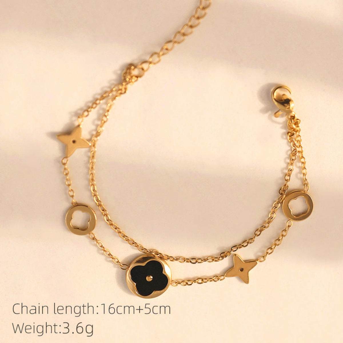 Gold Multi-Charm Circle Bracelet JLTB1278