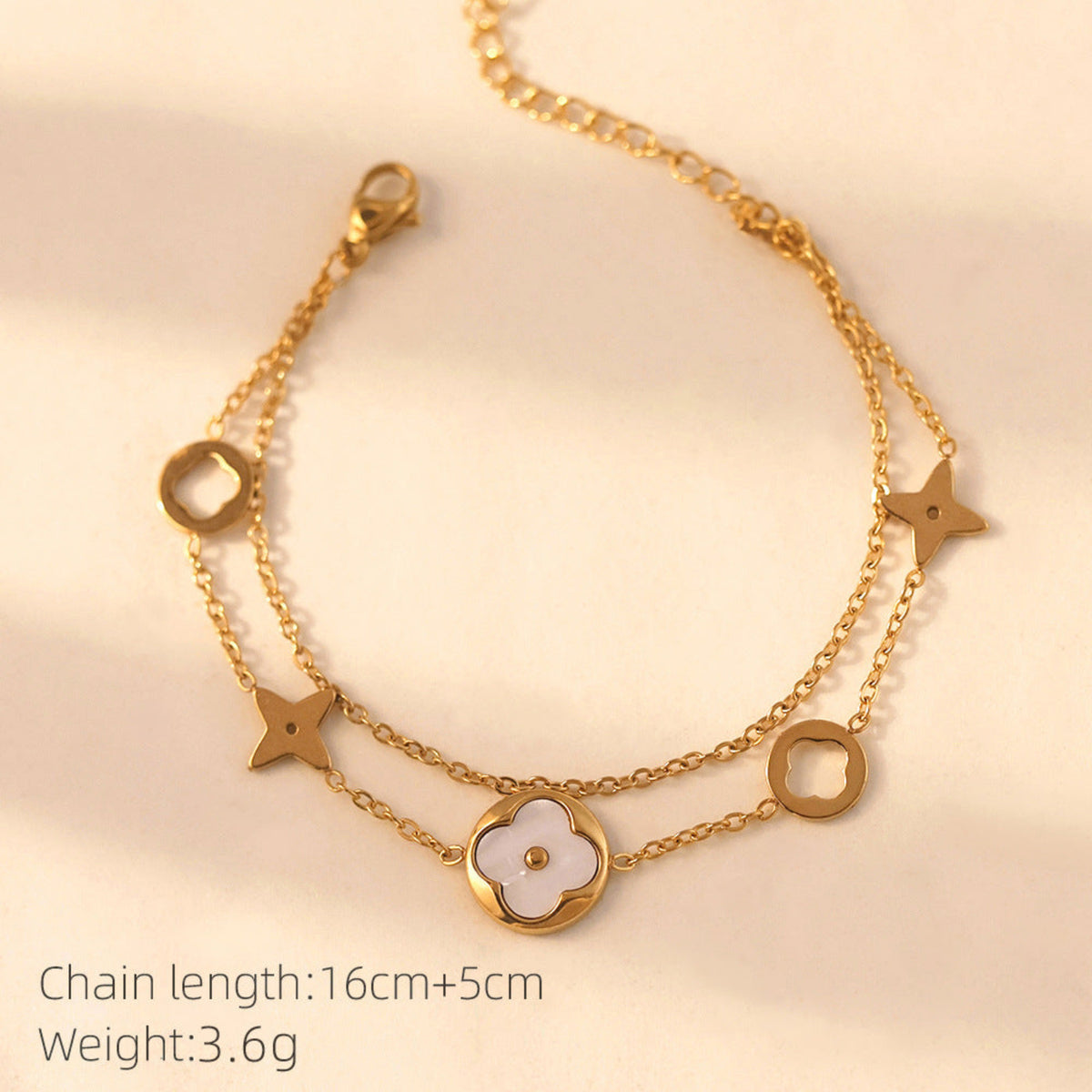 Gold Star and Circle Charm Bracelet JLTB1279