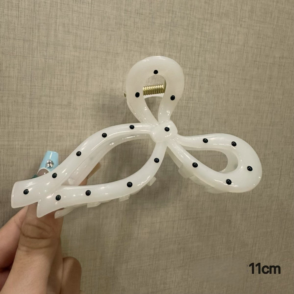 White Butterfly Hair Claw Clip with Dots JLTC0179