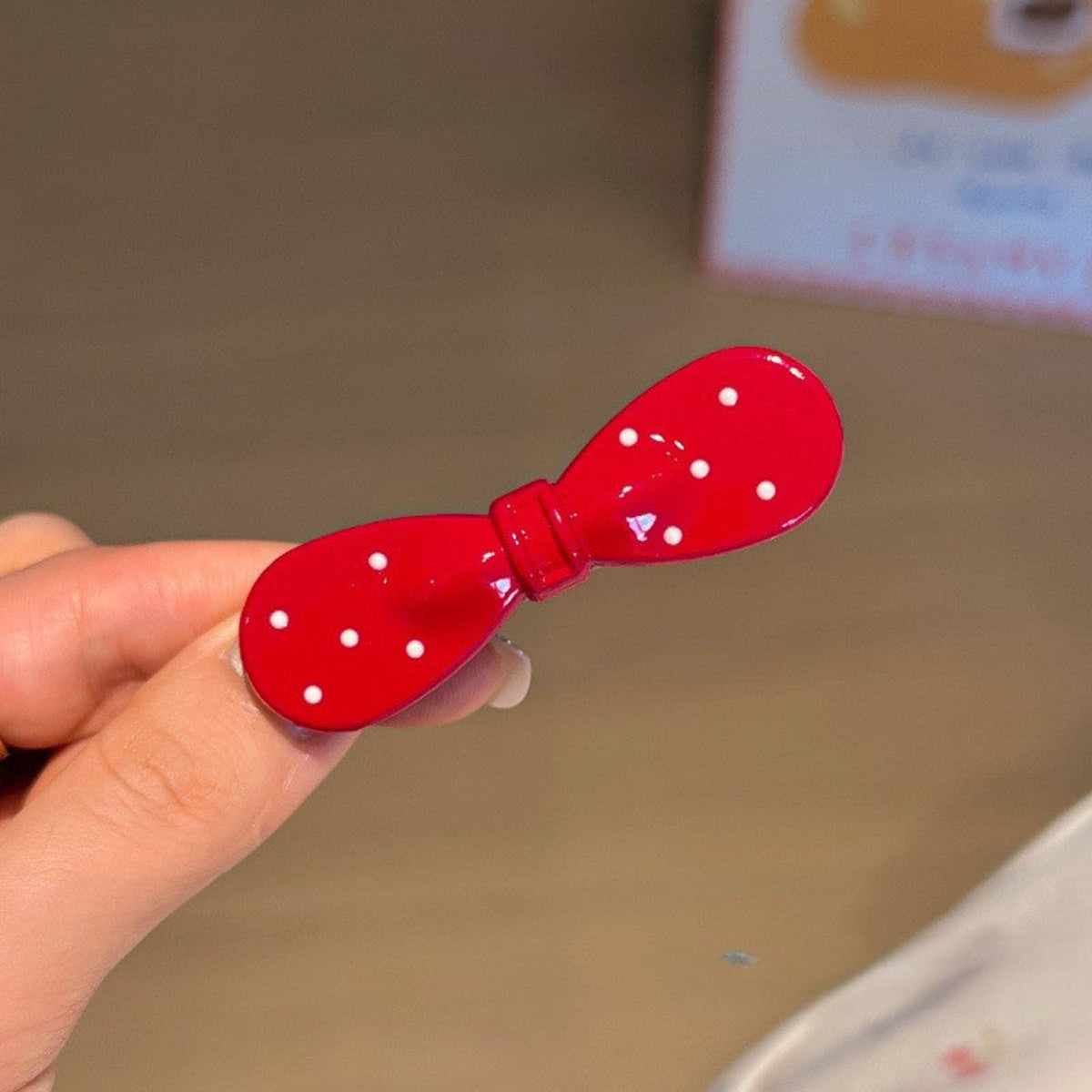 Red Polka-Dot Bow Hair Clip JLTC0210
