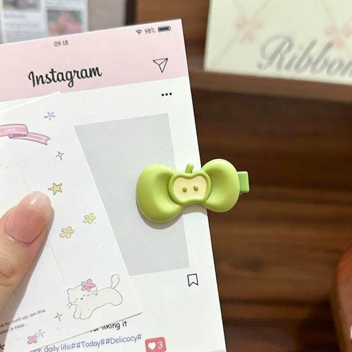 Mint Green Character Hair Clip JLTC0227