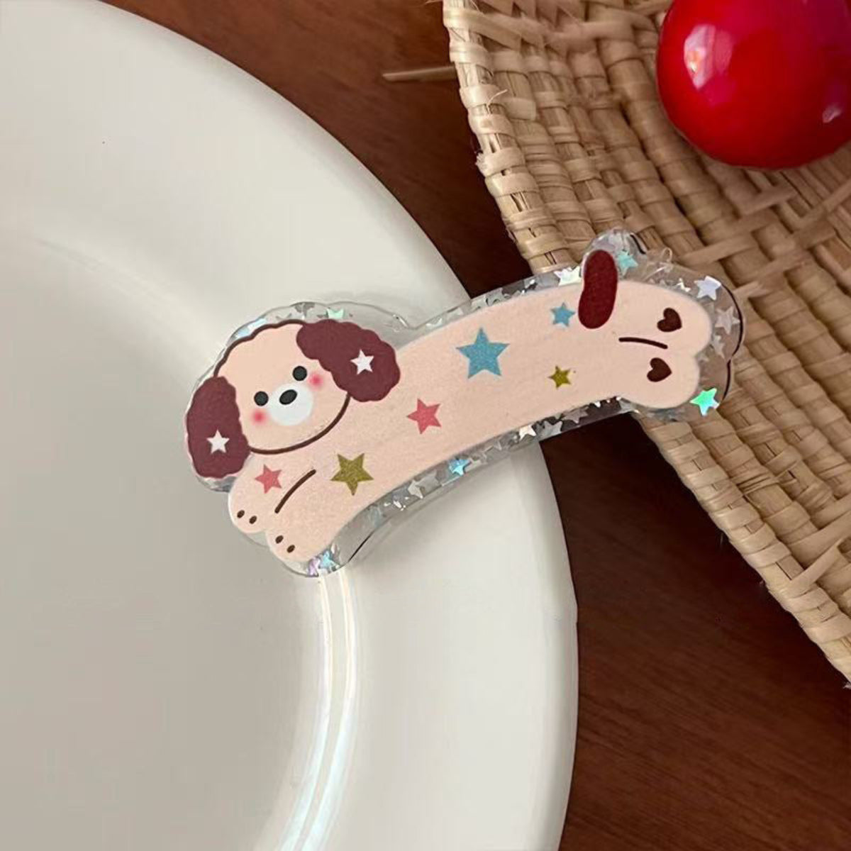 Cute Pink Puppy Cartoon Star Hair Clip JLTC0233