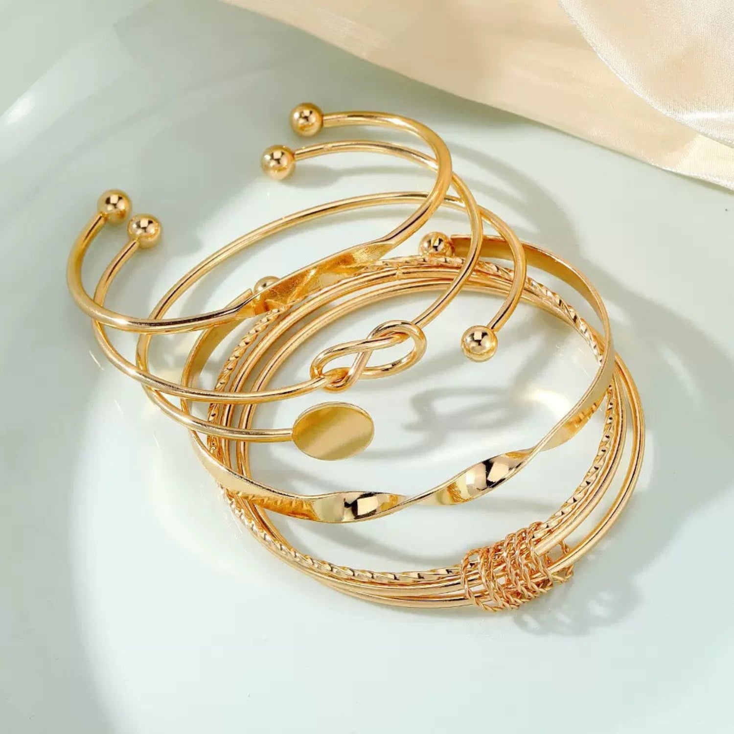 Gold Cuff Bracelet Set JLTCOMBO0003