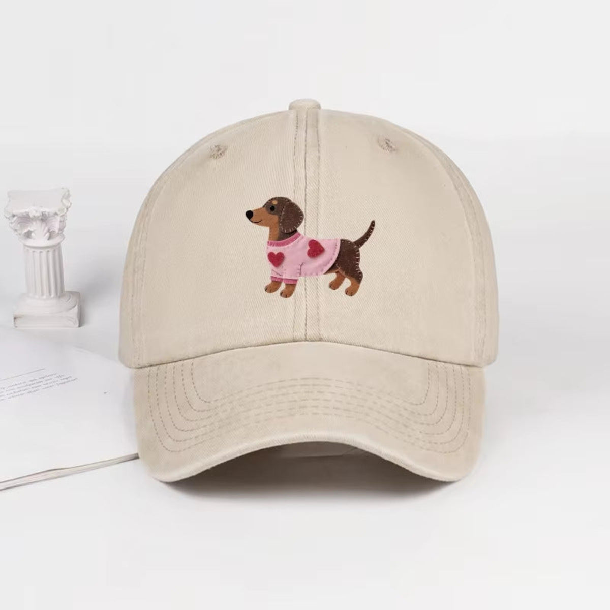 Sand Beige Puppy Print Cap JLTCP0027