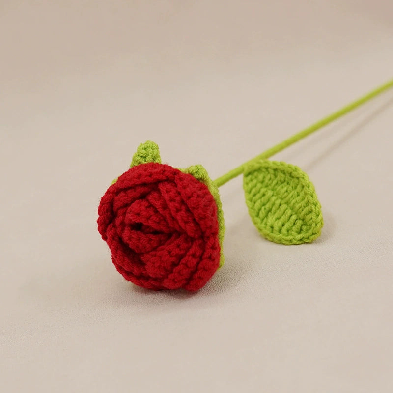 Red Rose crochet flowers