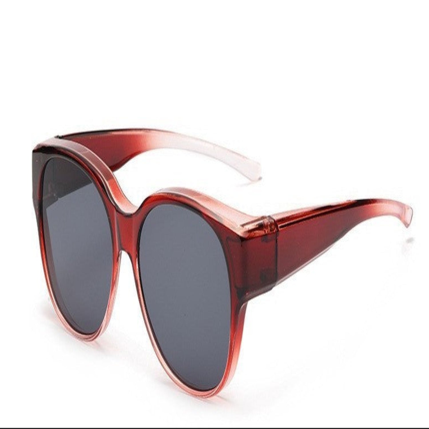 Translucent Red Round Sunglasses JLTG0143