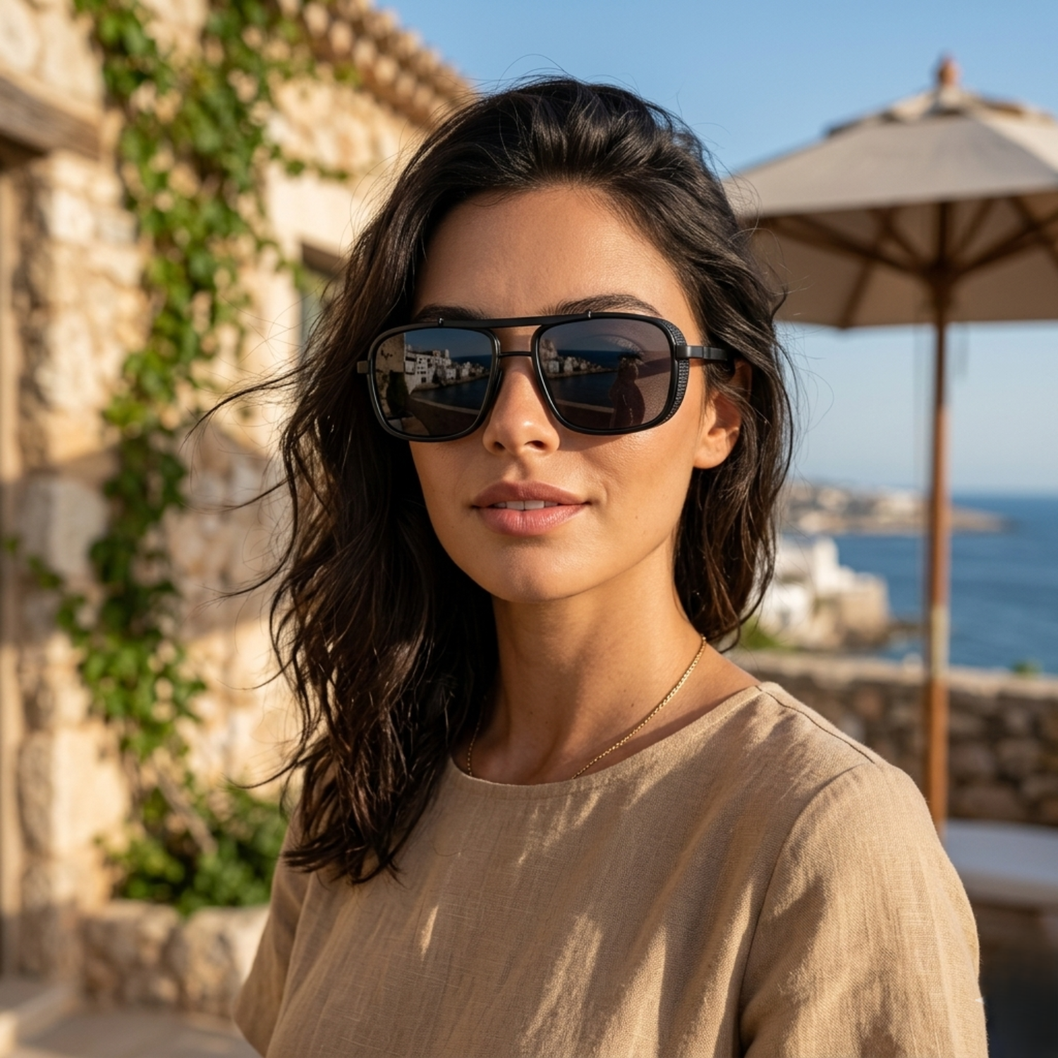 Black Square Shield Sunglasses JLTG0147
